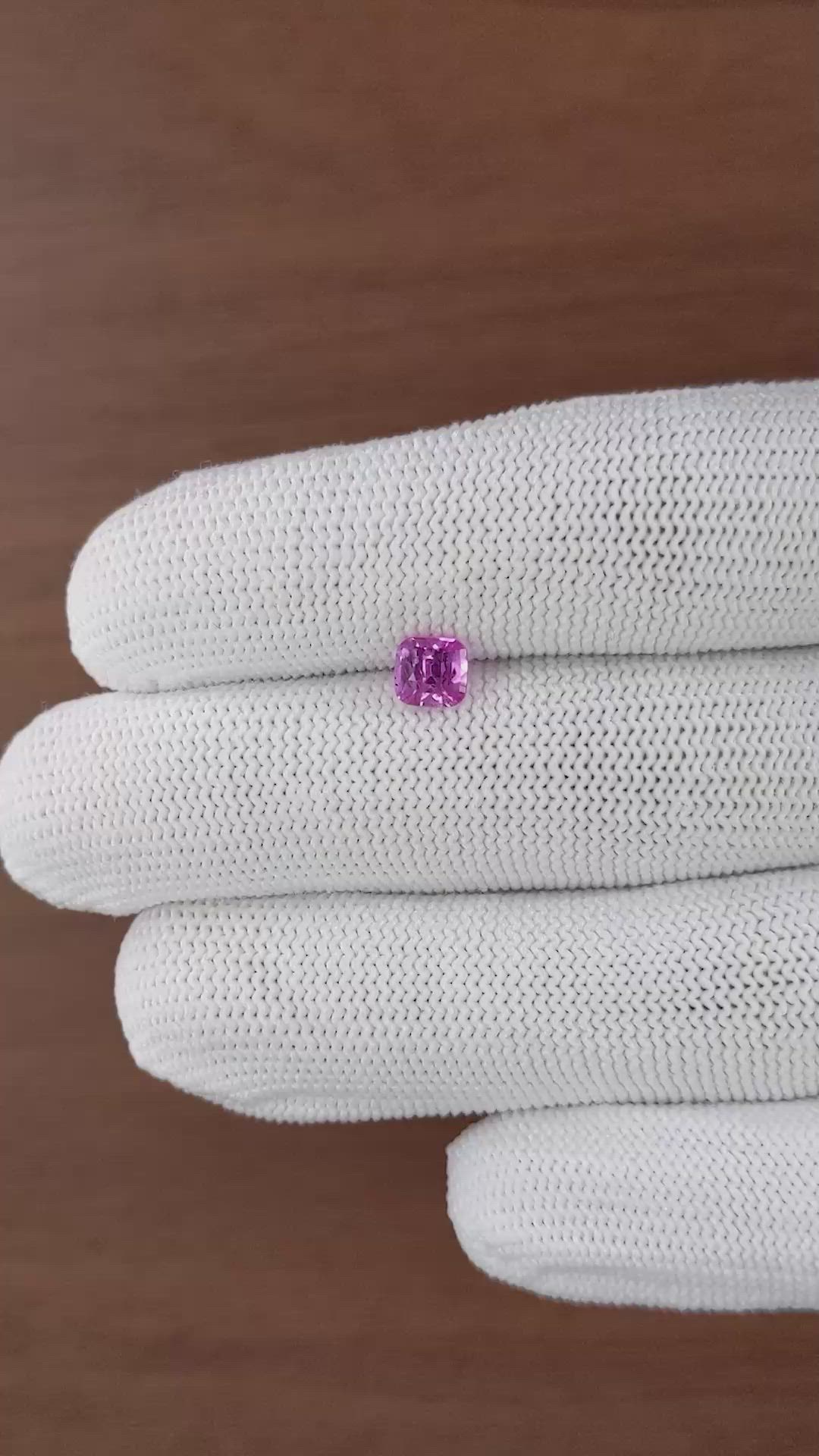 1.00 Ct. Purplish Pink Sapphire from Madagascar Size Video