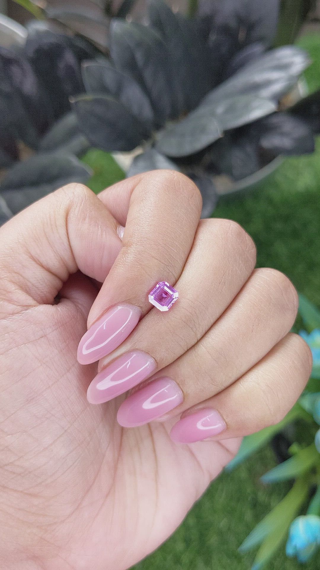 0.89 Ct. Purplish Pink Sapphire from Madagascar Size Video