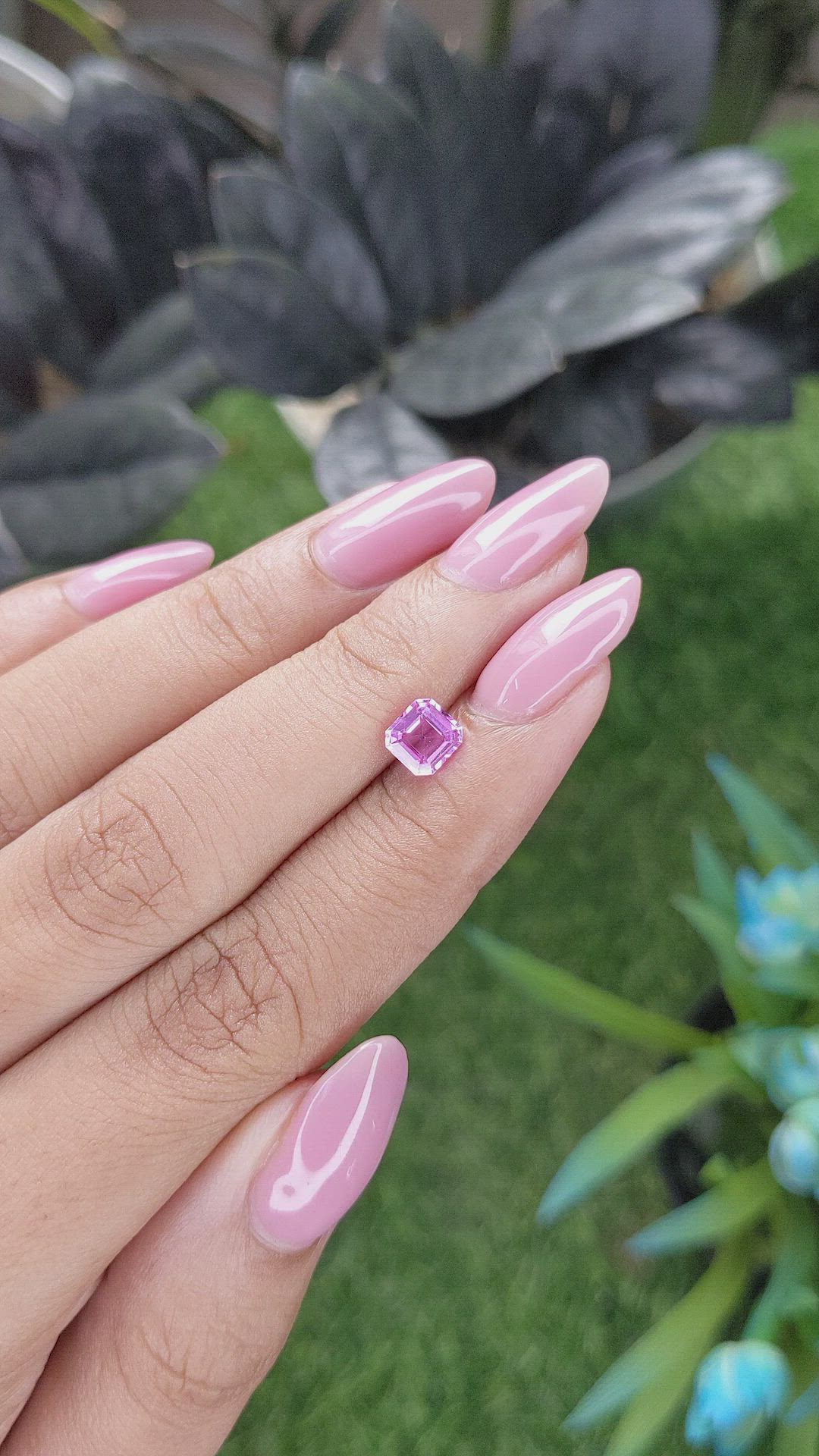0.89 Ct. Purplish Pink Sapphire from Madagascar Size Video