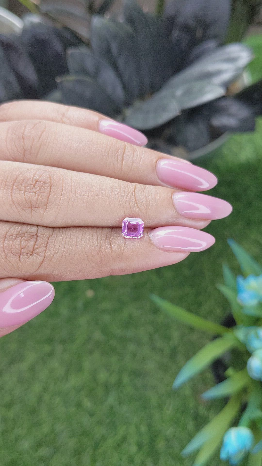 0.89 Ct. Purplish Pink Sapphire from Madagascar Size Video