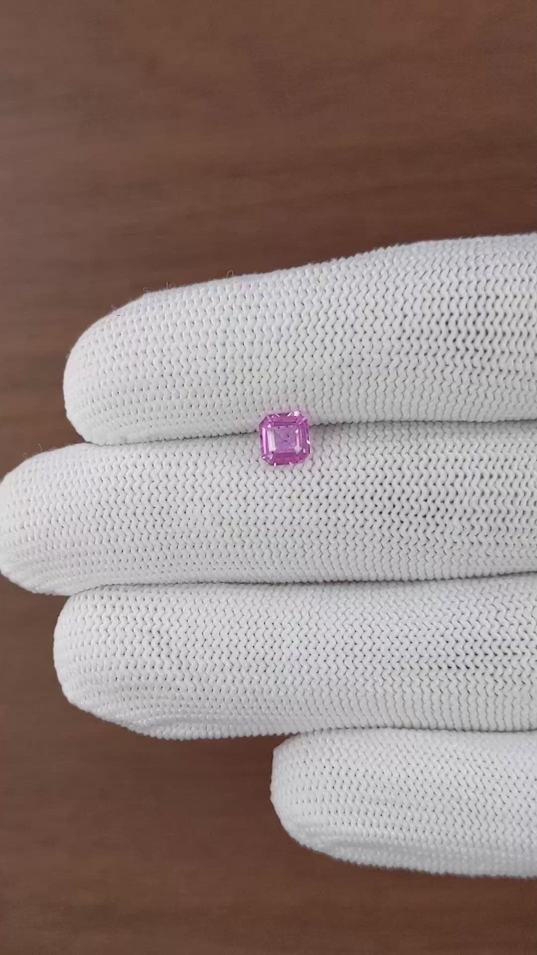 0.89 Ct. Purplish Pink Sapphire from Madagascar Size Video