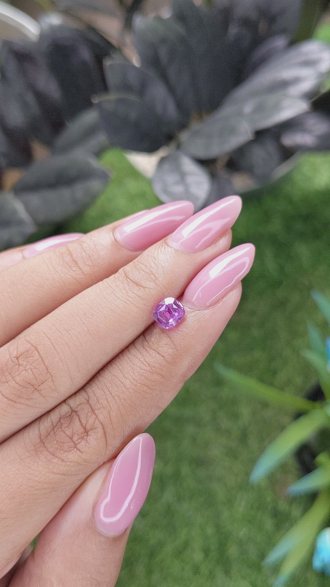 1.01 Ct. Pinkish Purple Sapphire from Madagascar Size Video