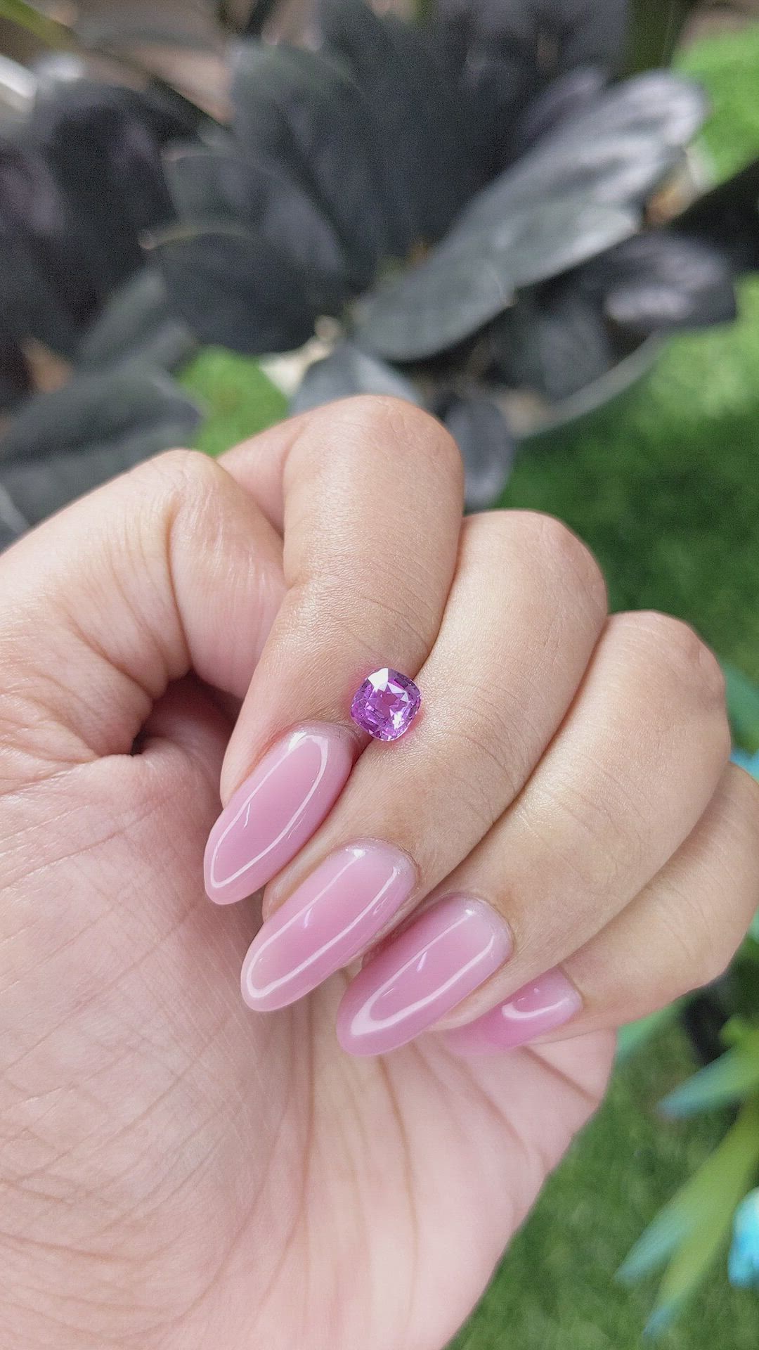 1.01 Ct. Pinkish Purple Sapphire from Madagascar Size Video