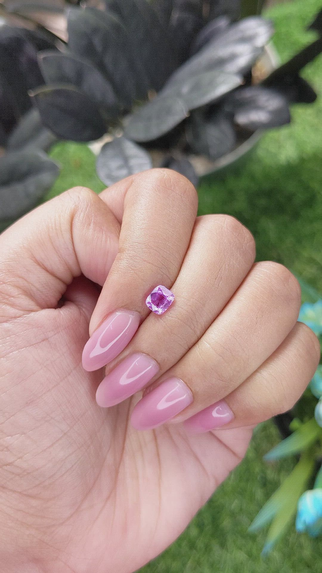 0.91 Ct. Purplish Pink Sapphire from Madagascar Size Video