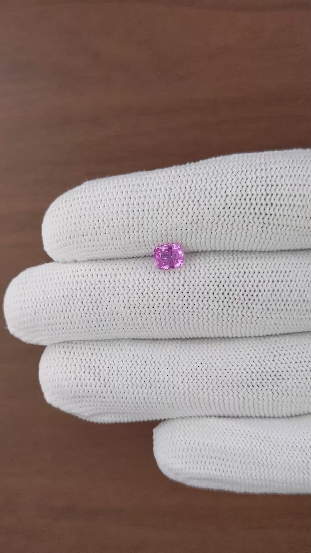 0.91 Ct. Purplish Pink Sapphire from Madagascar Size Video