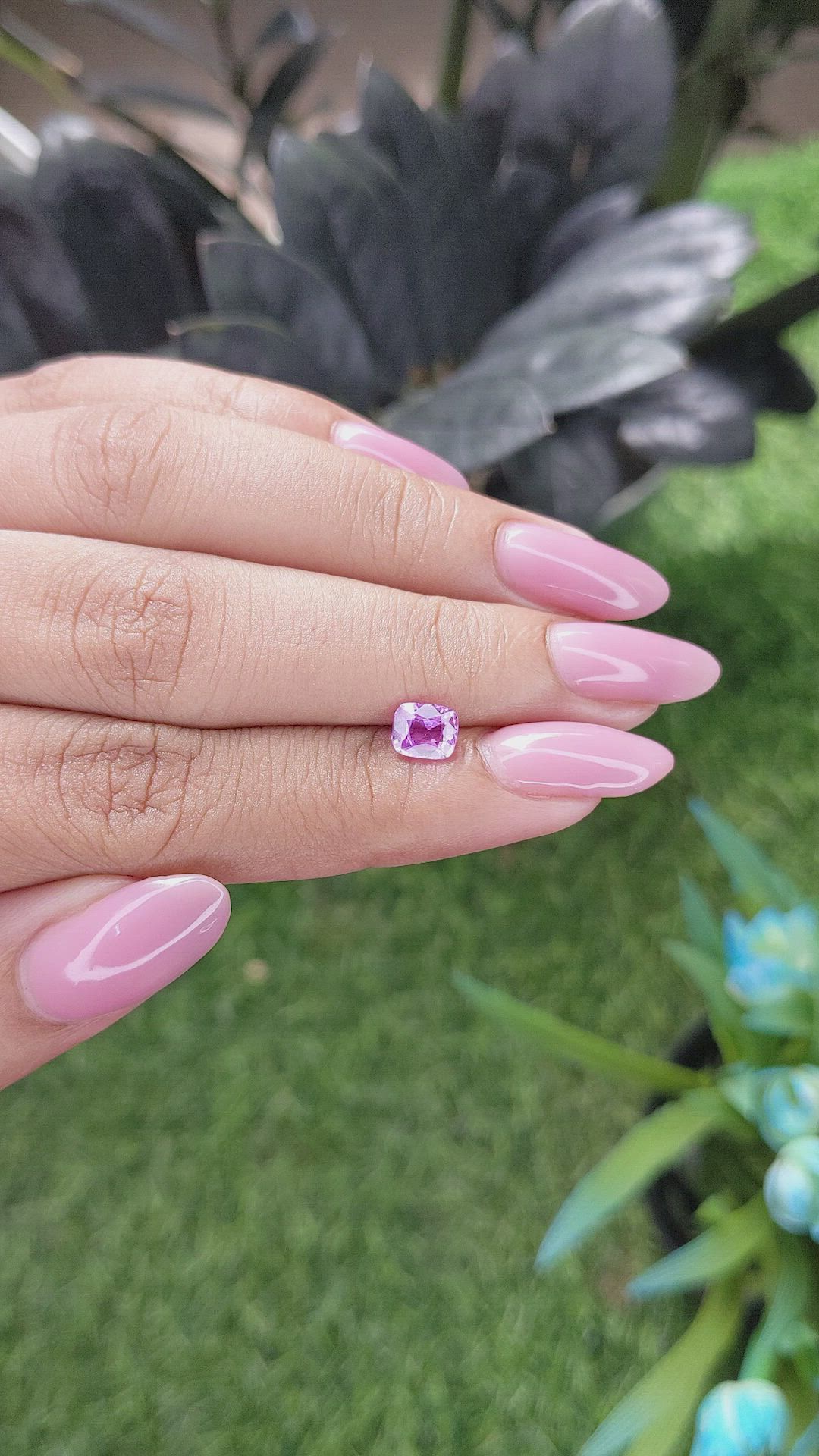 0.91 Ct. Purplish Pink Sapphire from Madagascar Size Video