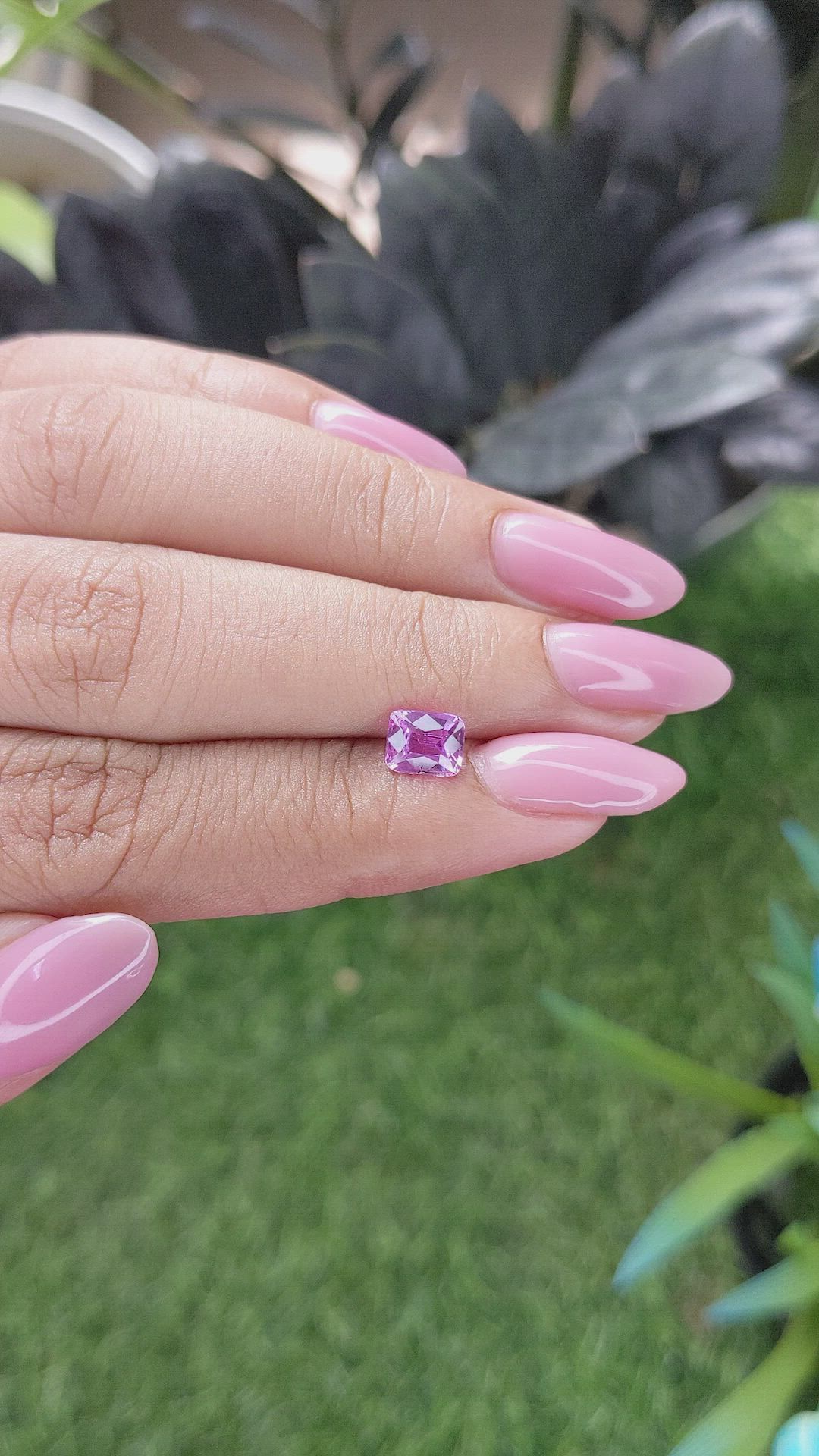 1.07 Ct. Purplish Pink Sapphire from Madagascar Size Video