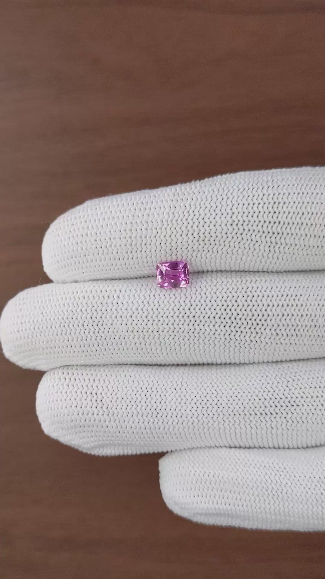 1.07 Ct. Purplish Pink Sapphire from Madagascar Size Video
