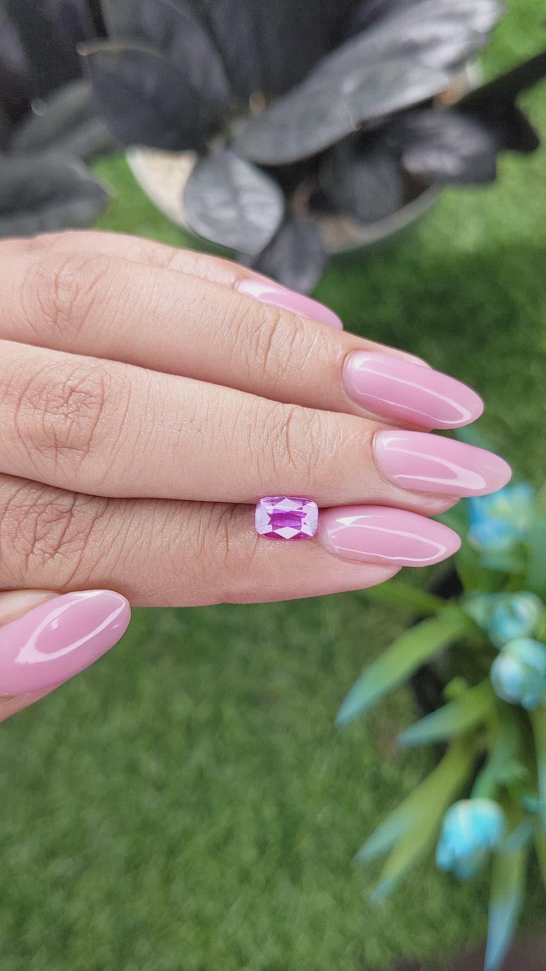 0.95 Ct. Purplish Pink Sapphire from Madagascar Size Video