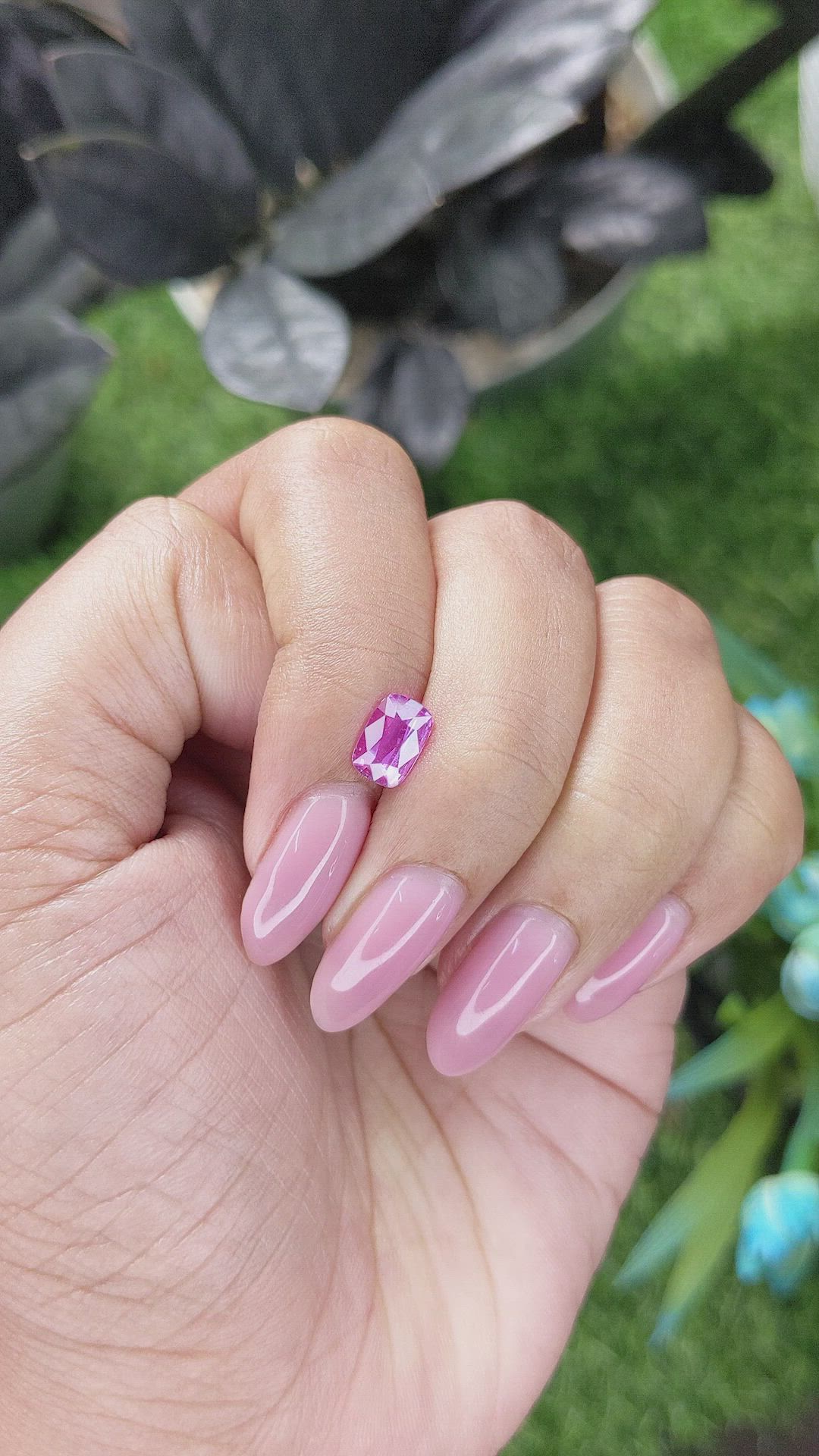 0.95 Ct. Purplish Pink Sapphire from Madagascar Size Video