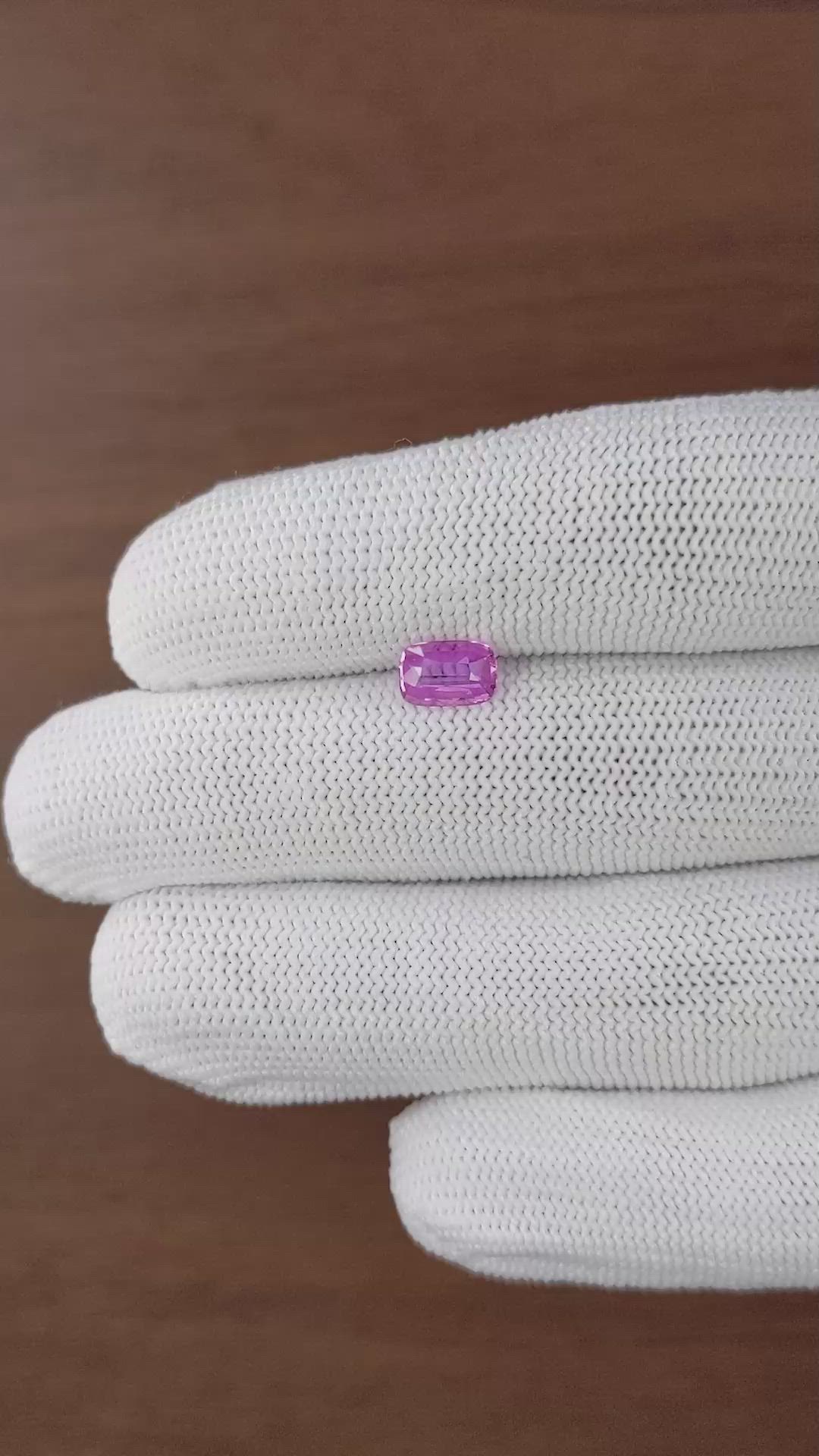 0.95 Ct. Purplish Pink Sapphire from Madagascar Size Video