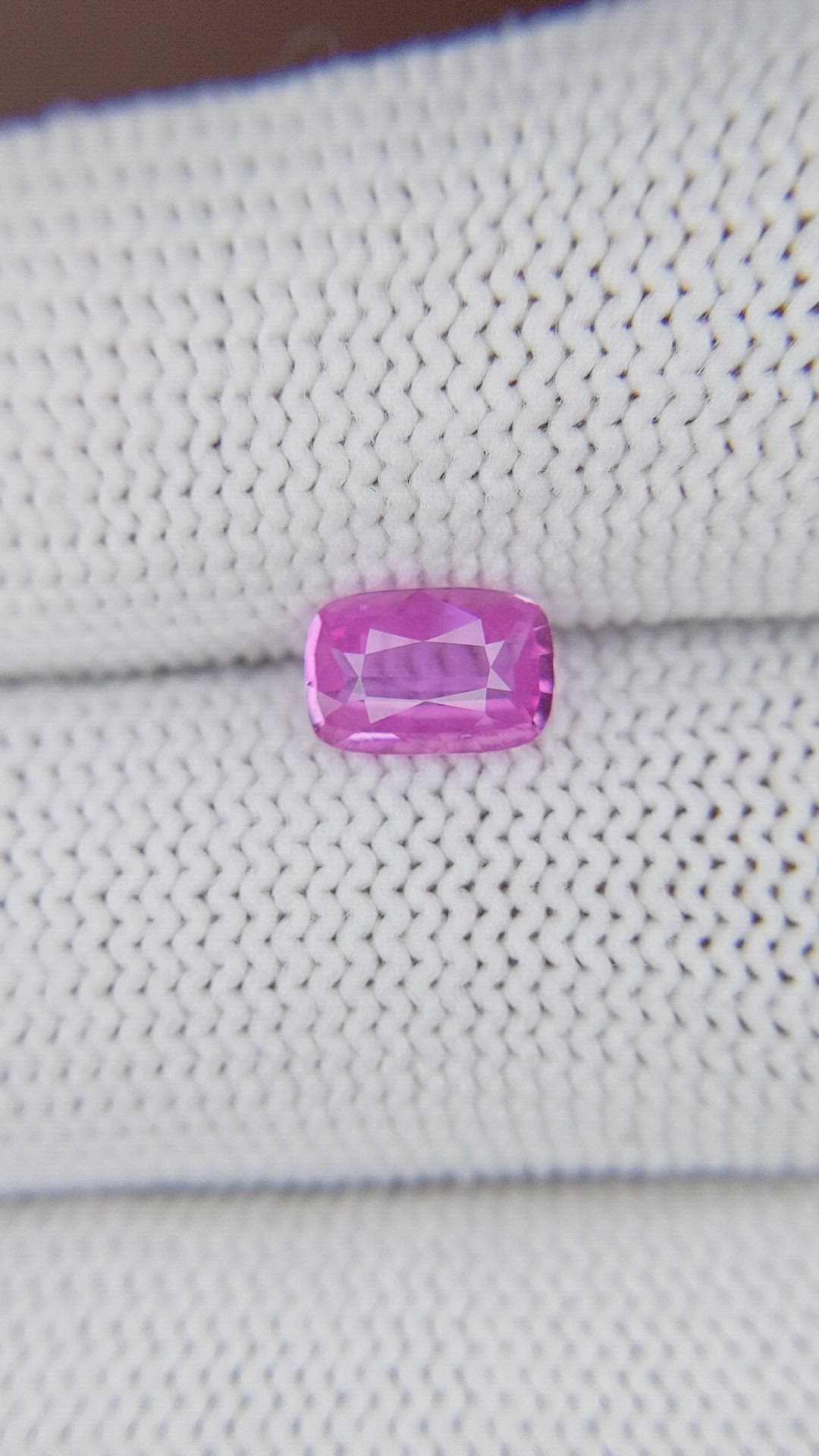 0.95 Ct. Purplish Pink Sapphire from Madagascar Size Video