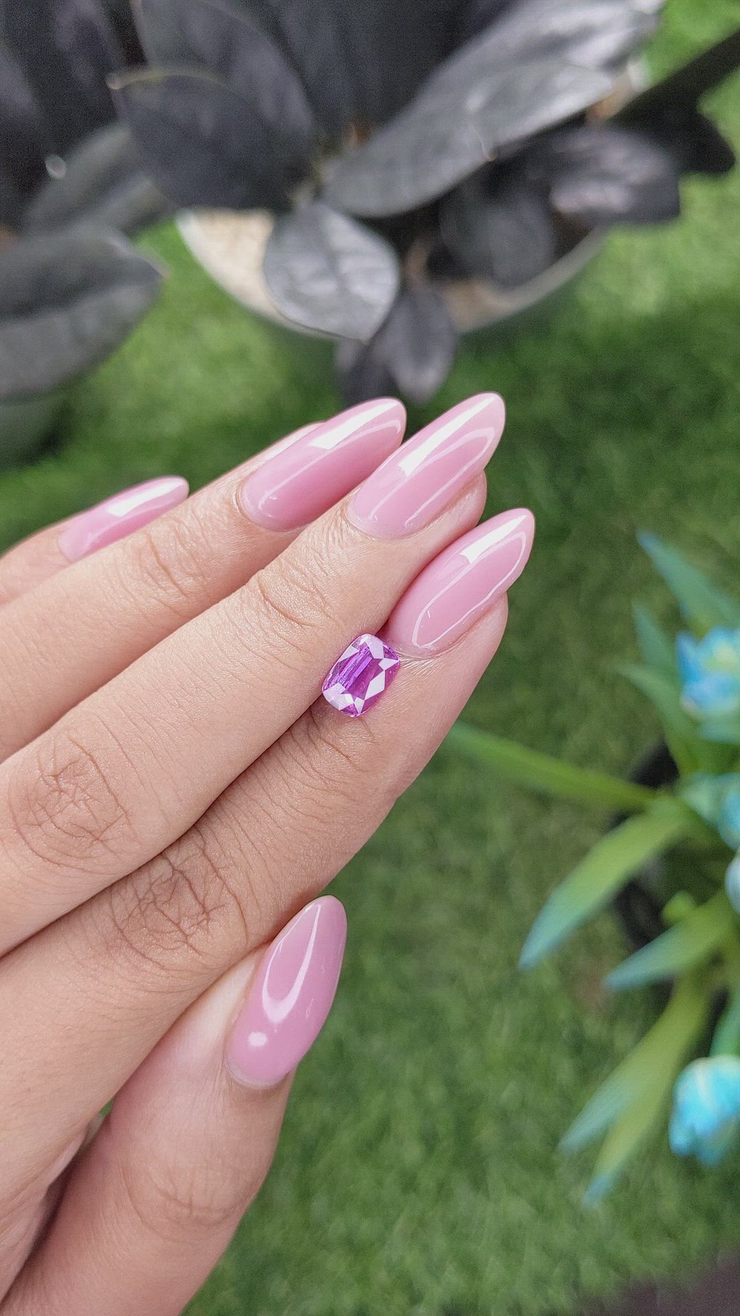 0.95 Ct. Purplish Pink Sapphire from Madagascar Size Video