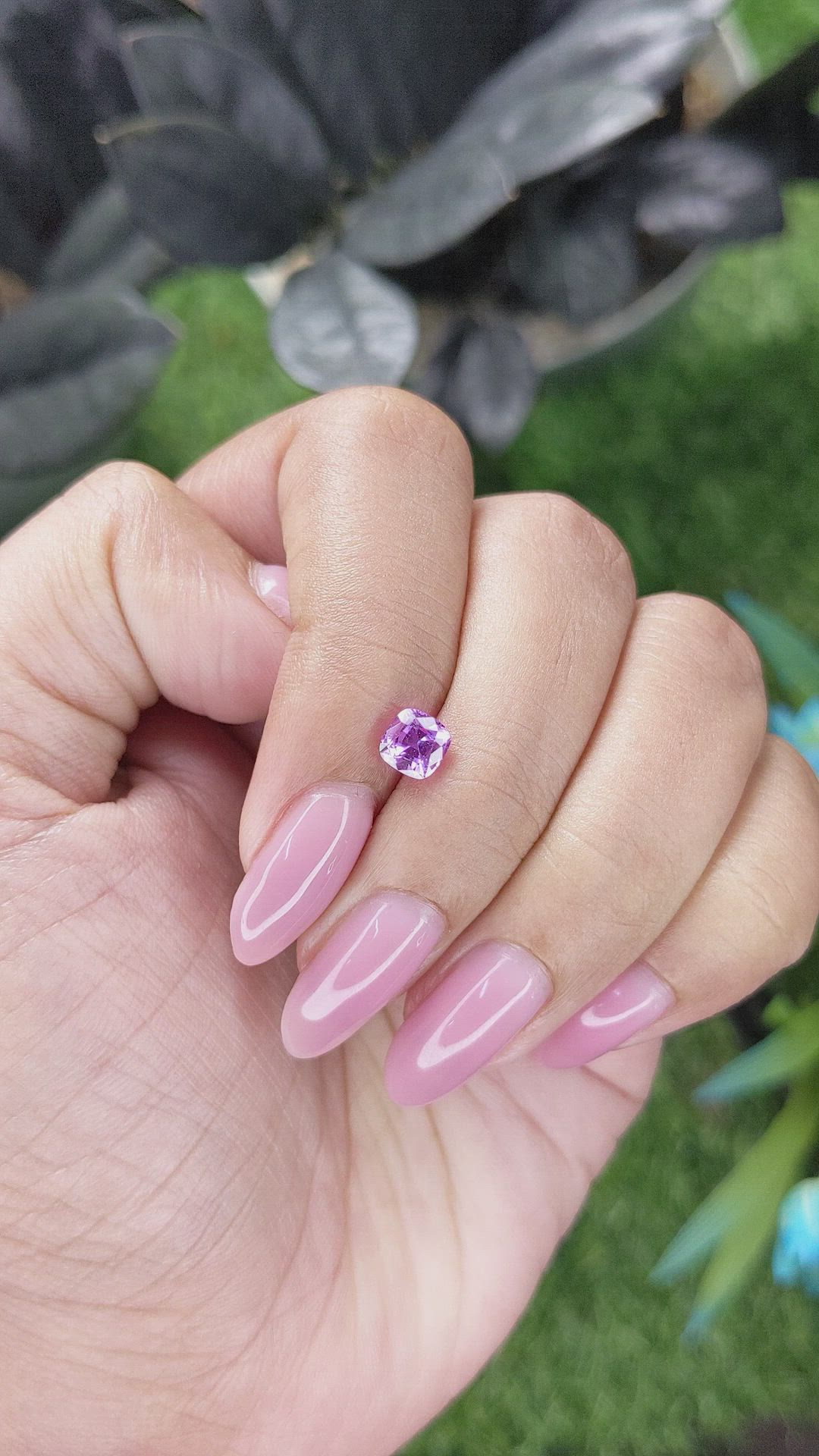 0.96 Ct. Pinkish Purple Sapphire from Madagascar Size Video