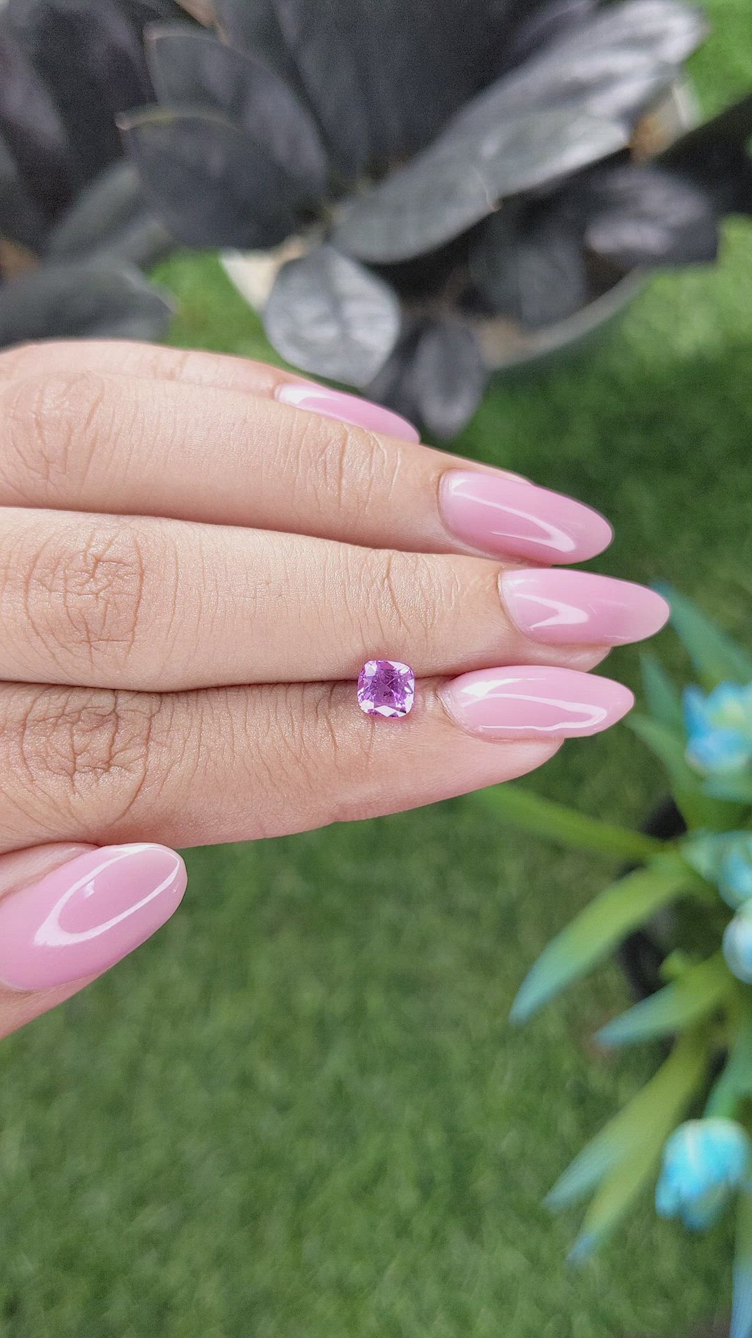 0.96 Ct. Pinkish Purple Sapphire from Madagascar Size Video