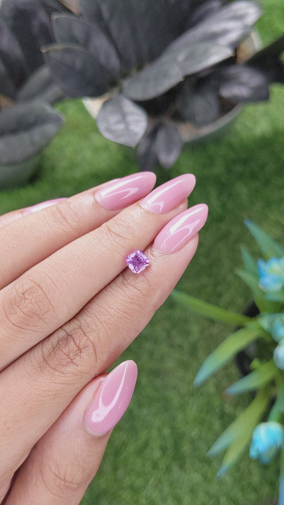 0.96 Ct. Pinkish Purple Sapphire from Madagascar Size Video