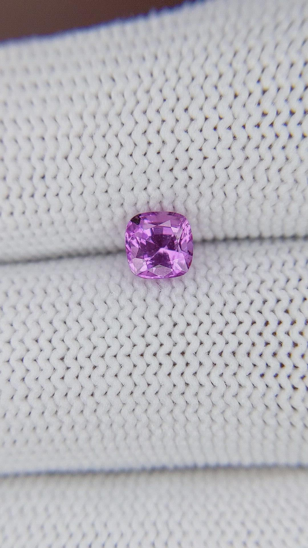 0.96 Ct. Pinkish Purple Sapphire from Madagascar Size Video