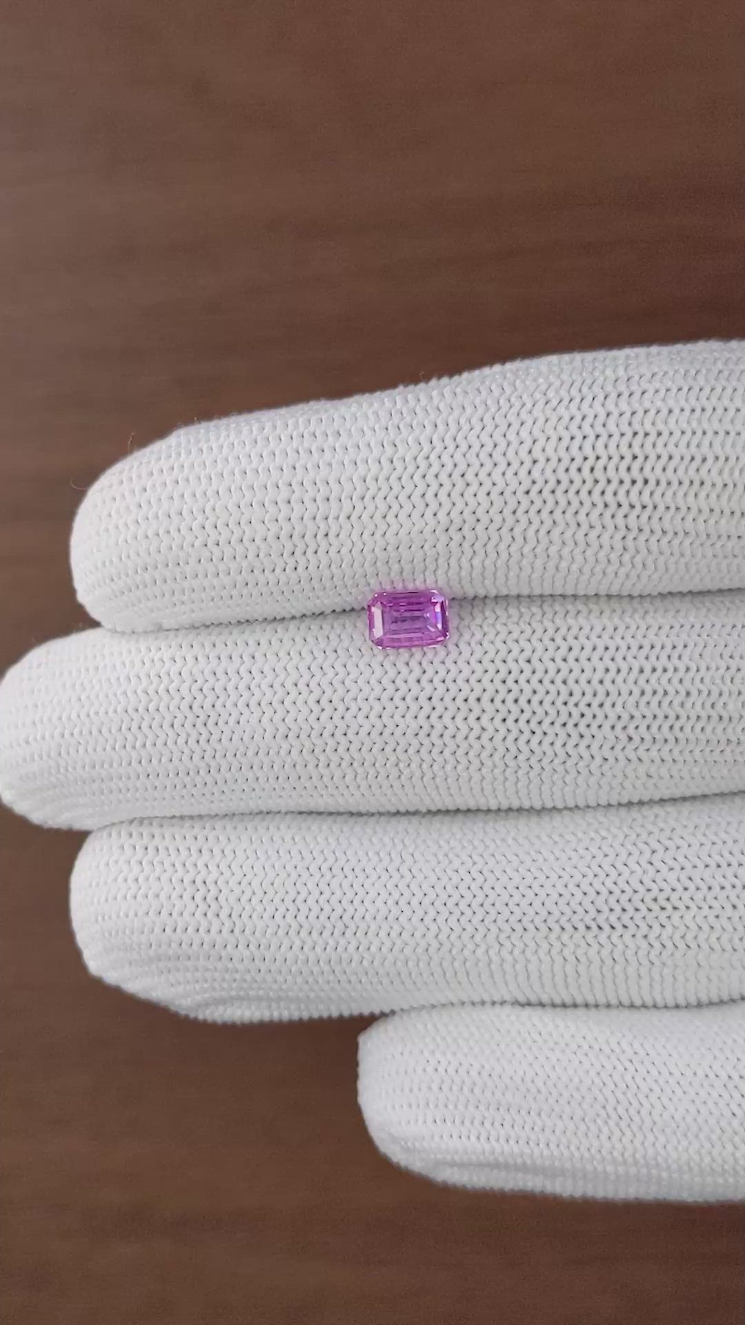 0.95 Ct. Purplish Pink Sapphire from Madagascar Size Video