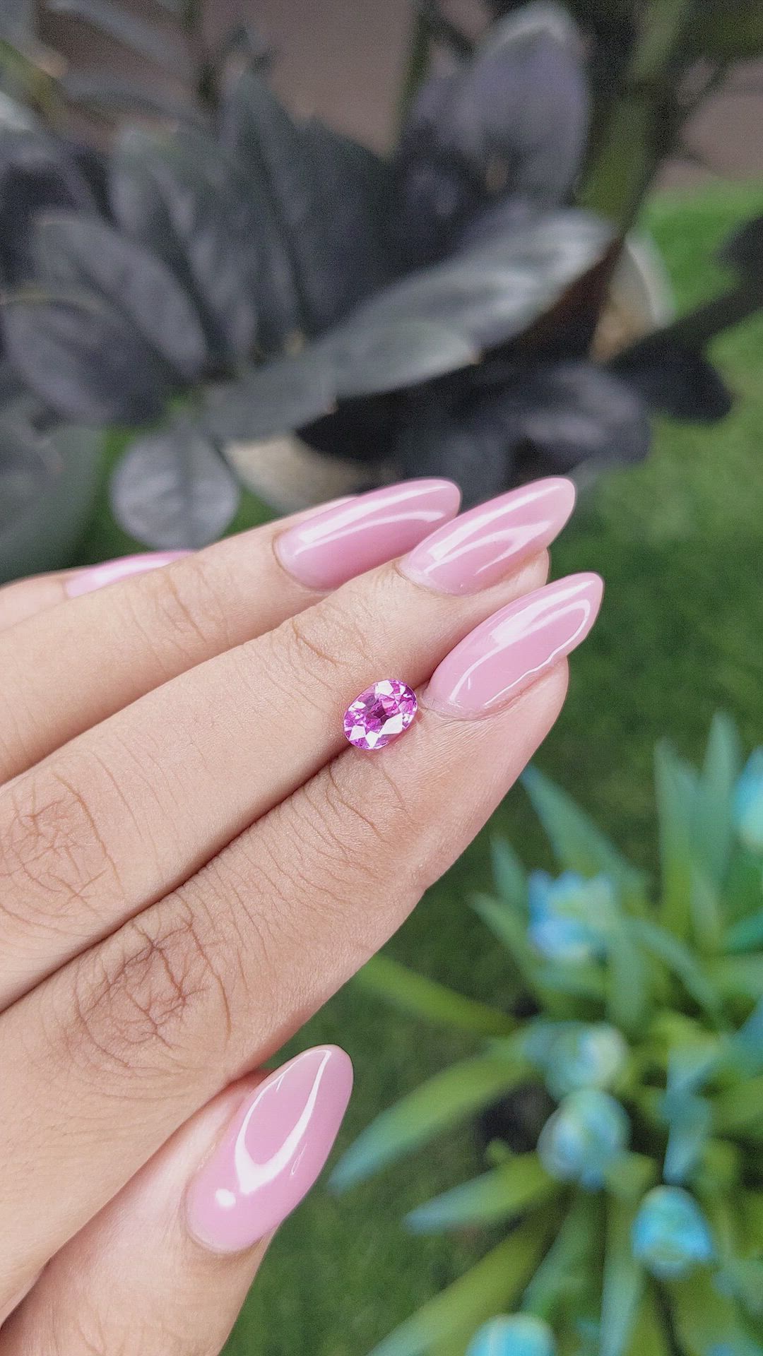 1.03 Ct. Purplish Pink Sapphire from Madagascar Size Video