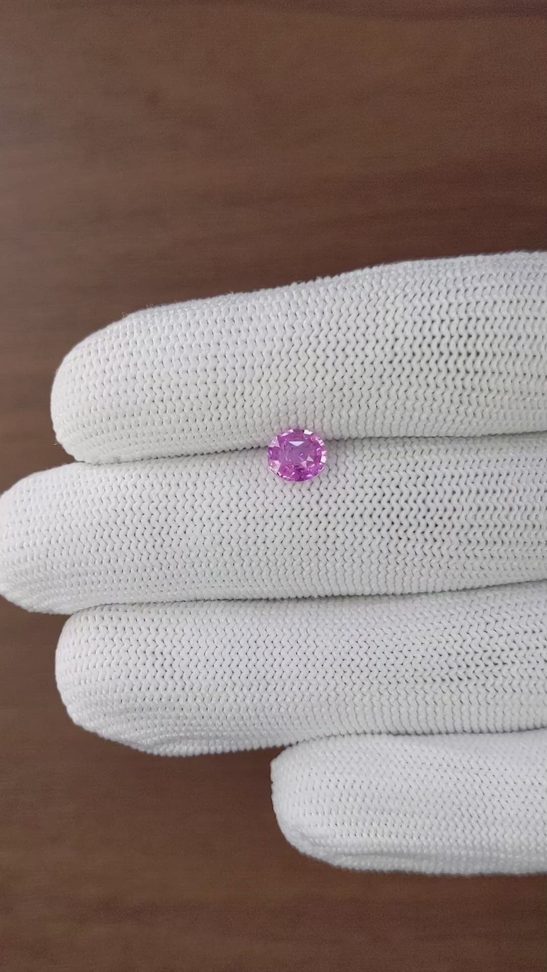0.99 Ct. Purplish Pink Sapphire from Madagascar Size Video