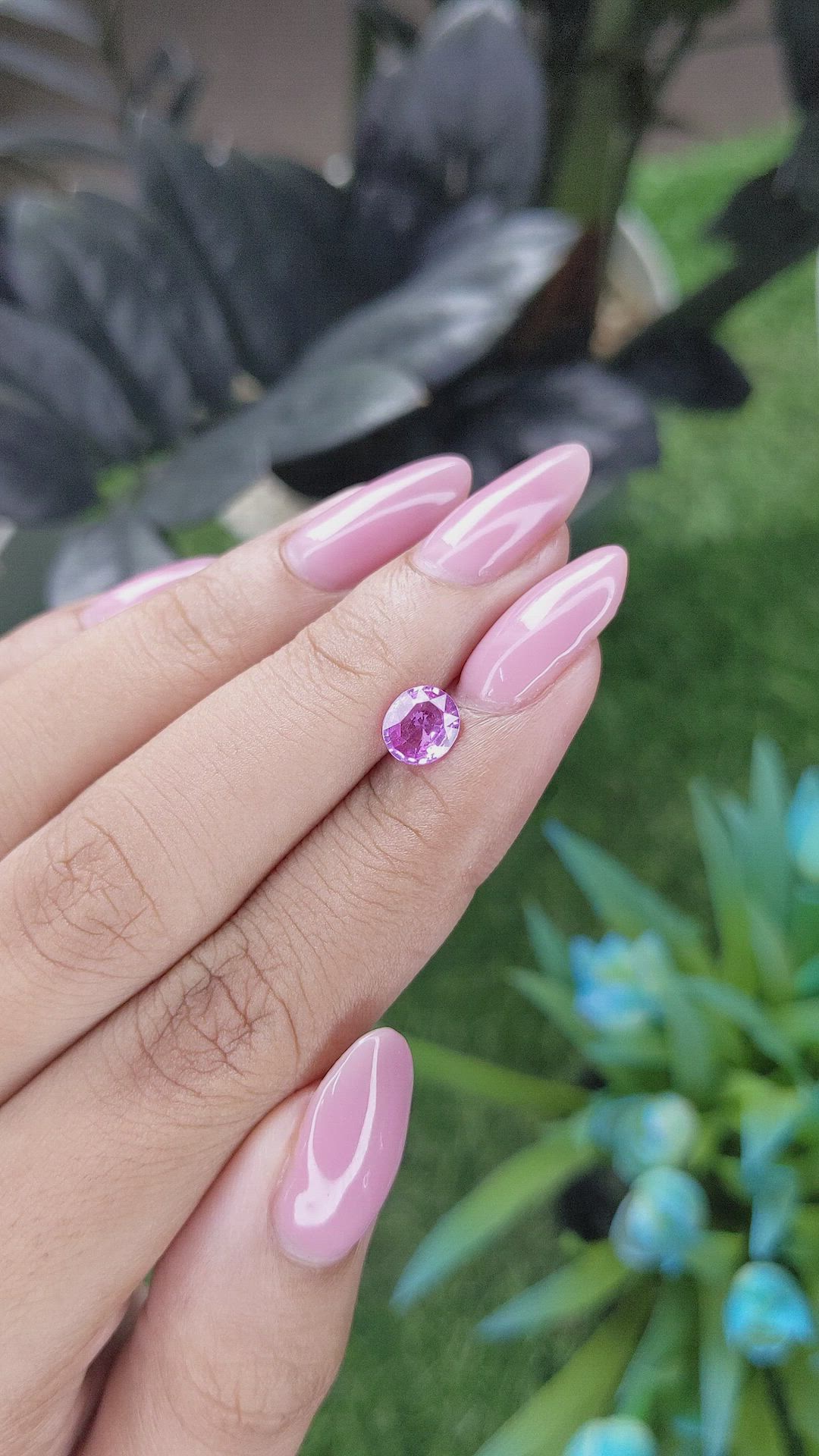 0.99 Ct. Purplish Pink Sapphire from Madagascar Size Video