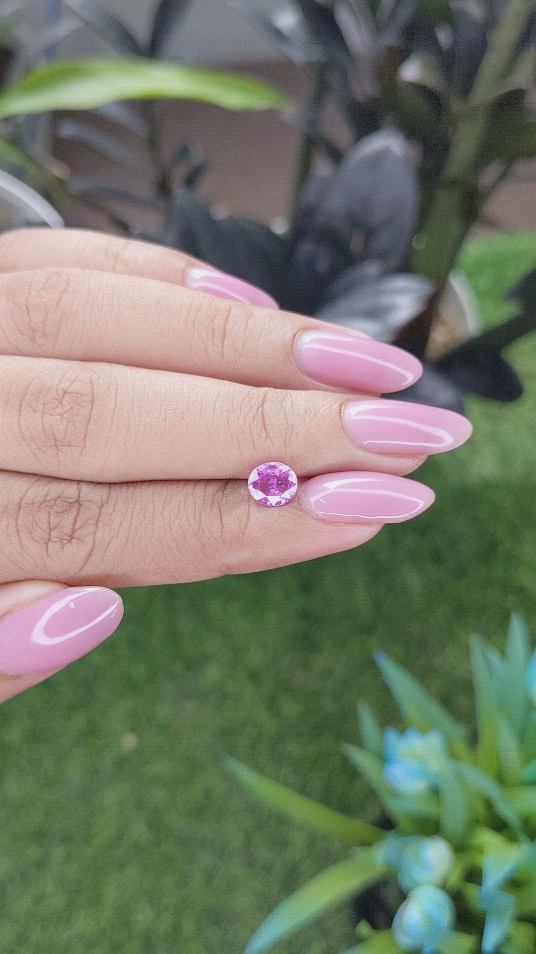 0.99 Ct. Purplish Pink Sapphire from Madagascar Size Video