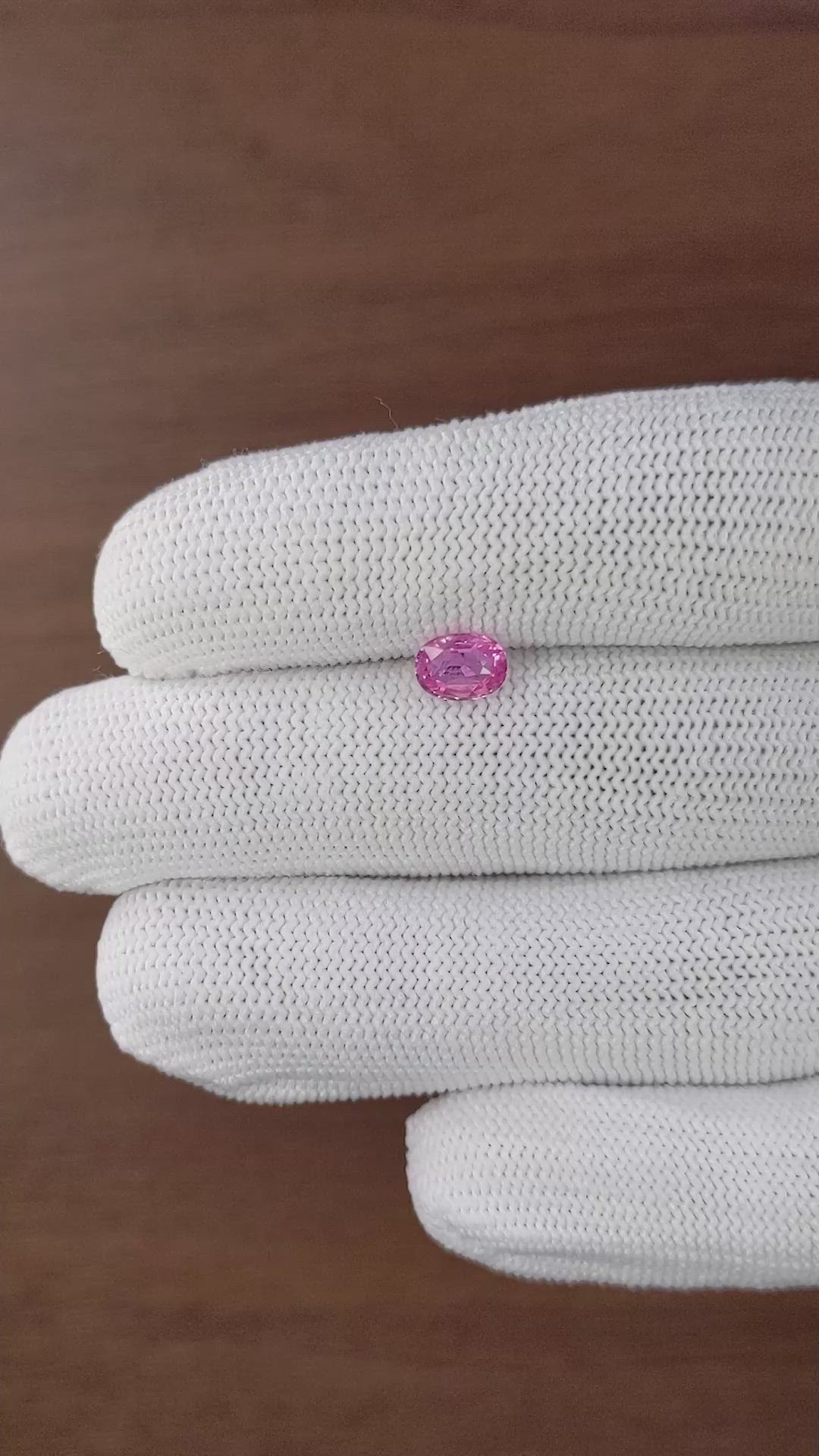 0.98 Ct. Pink Sapphire from Madagascar Size Video