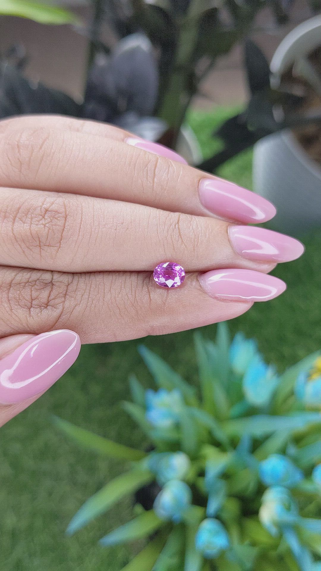 0.98 Ct. Purplish Pink Sapphire from Madagascar Size Video