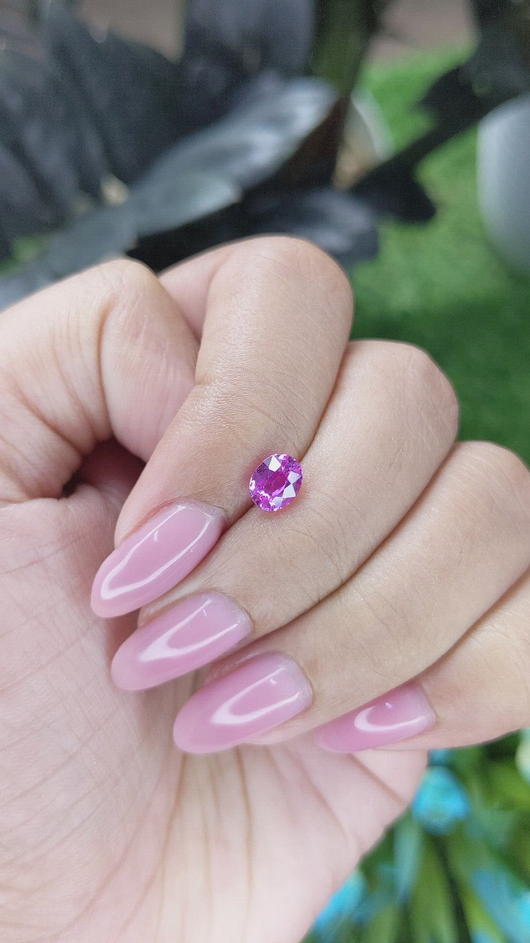 0.98 Ct. Purplish Pink Sapphire from Madagascar Size Video