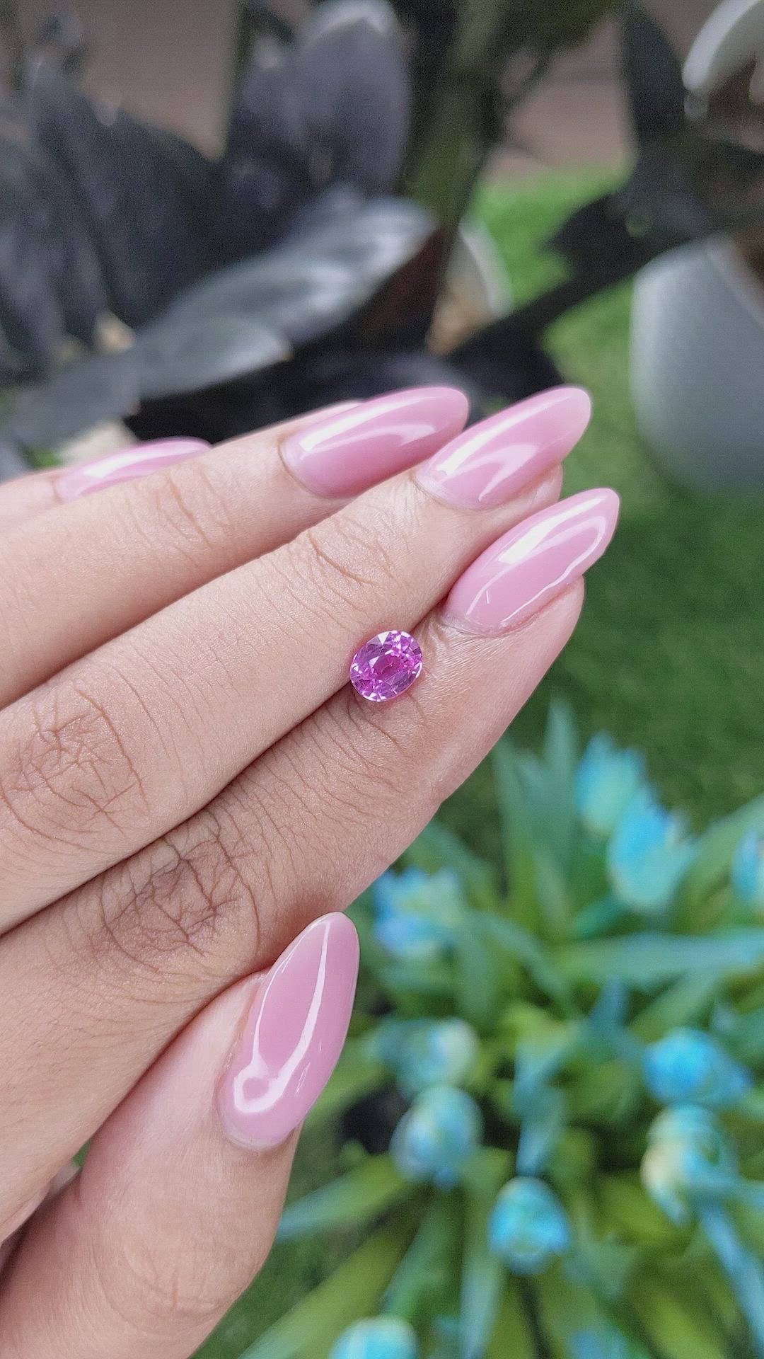 0.98 Ct. Purplish Pink Sapphire from Madagascar Size Video