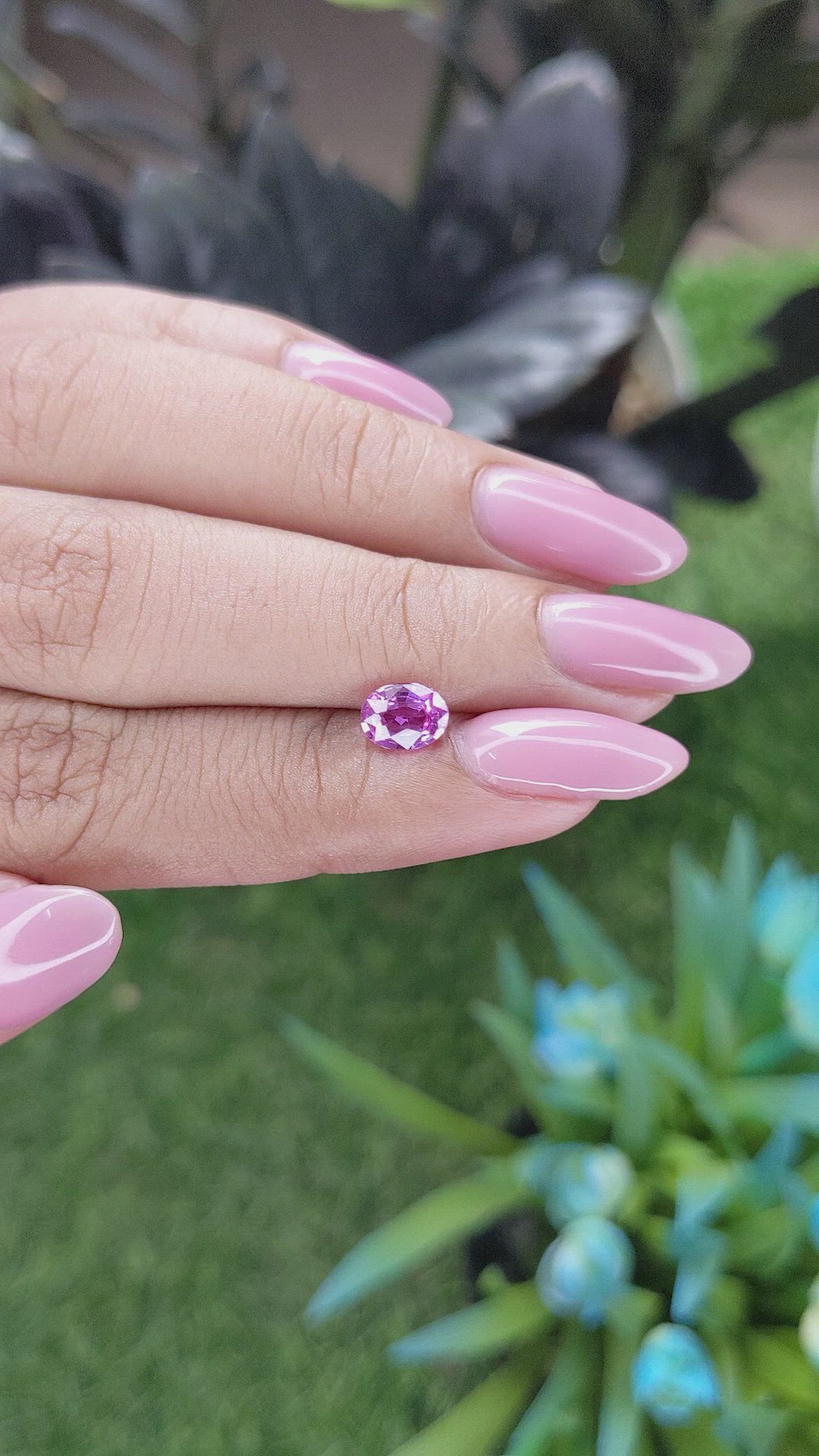 1.01 Ct. Purplish Pink Sapphire from Madagascar Size Video
