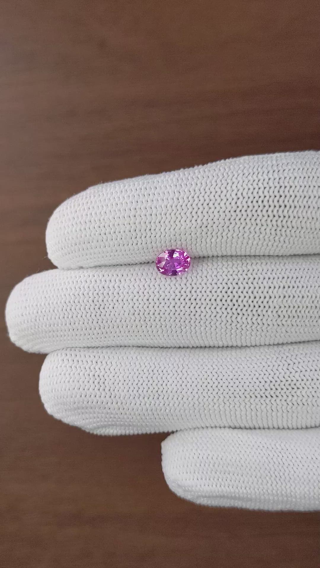 1.01 Ct. Purplish Pink Sapphire from Madagascar Size Video