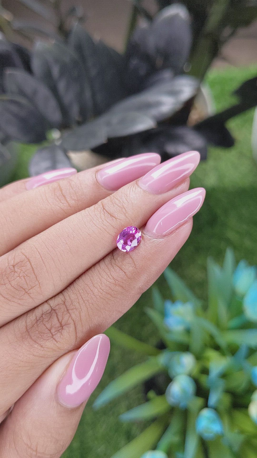 1.01 Ct. Purplish Pink Sapphire from Madagascar Size Video