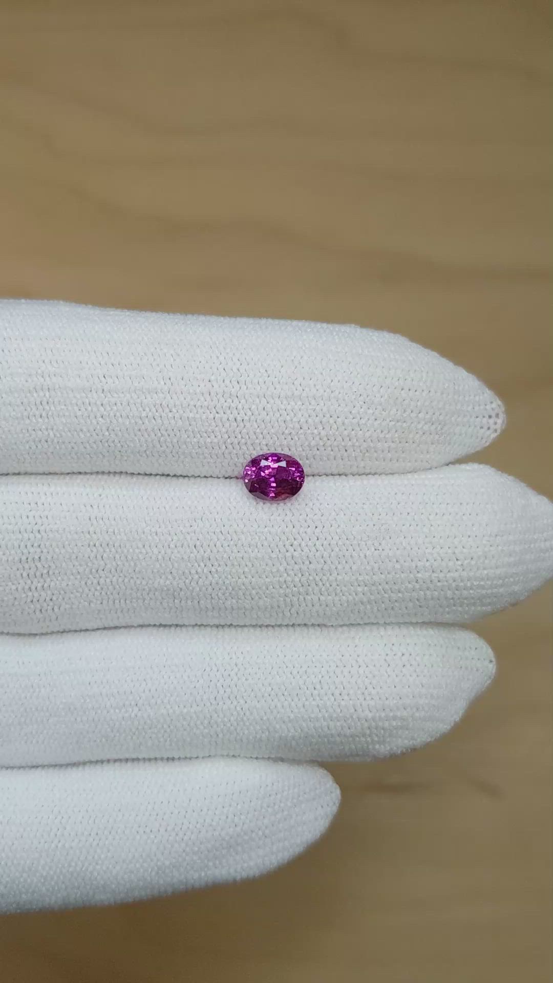 1.32 Ct. Pinkish Purple Sapphire from Madagascar Size Video