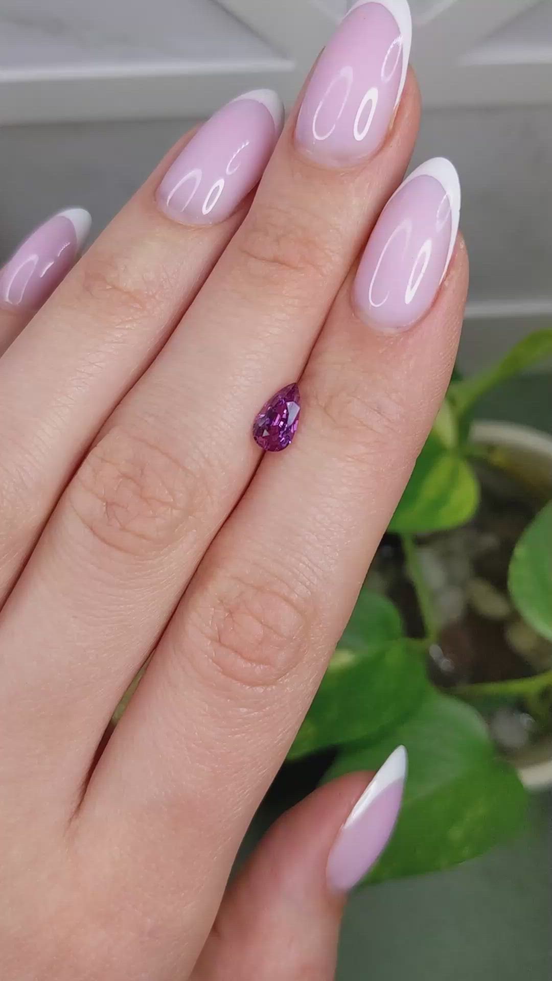 1.02 Ct. Purplish Pink Sapphire from Madagascar Size Video