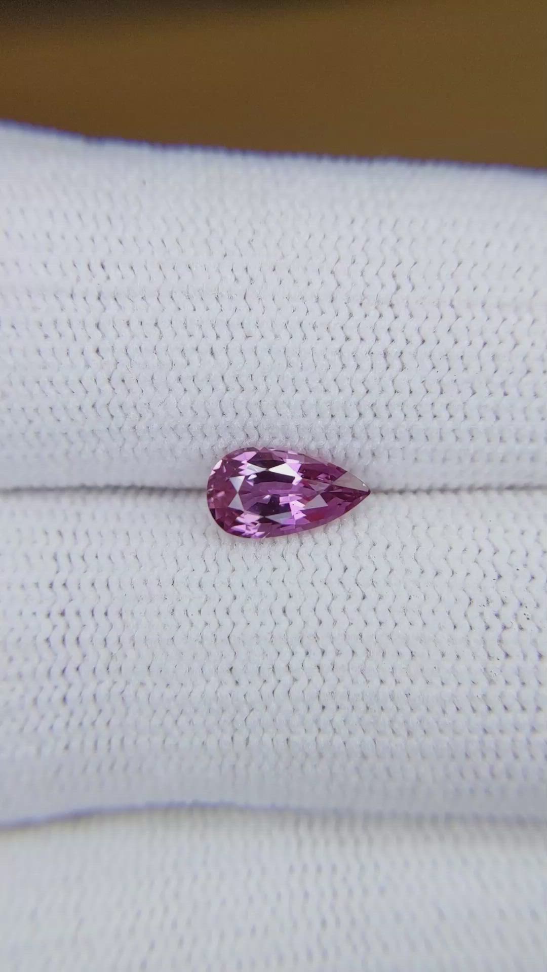 1.02 Ct. Purplish Pink Sapphire from Madagascar Size Video