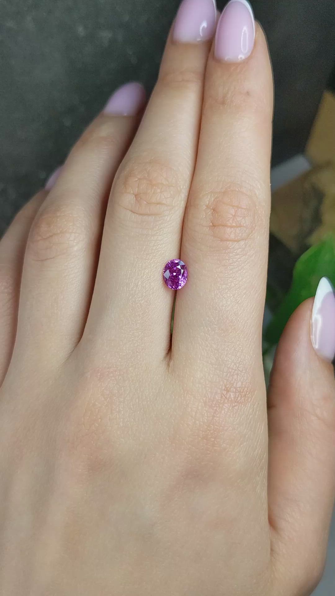 1.02 Ct. Pink Sapphire from Madagascar Size Video