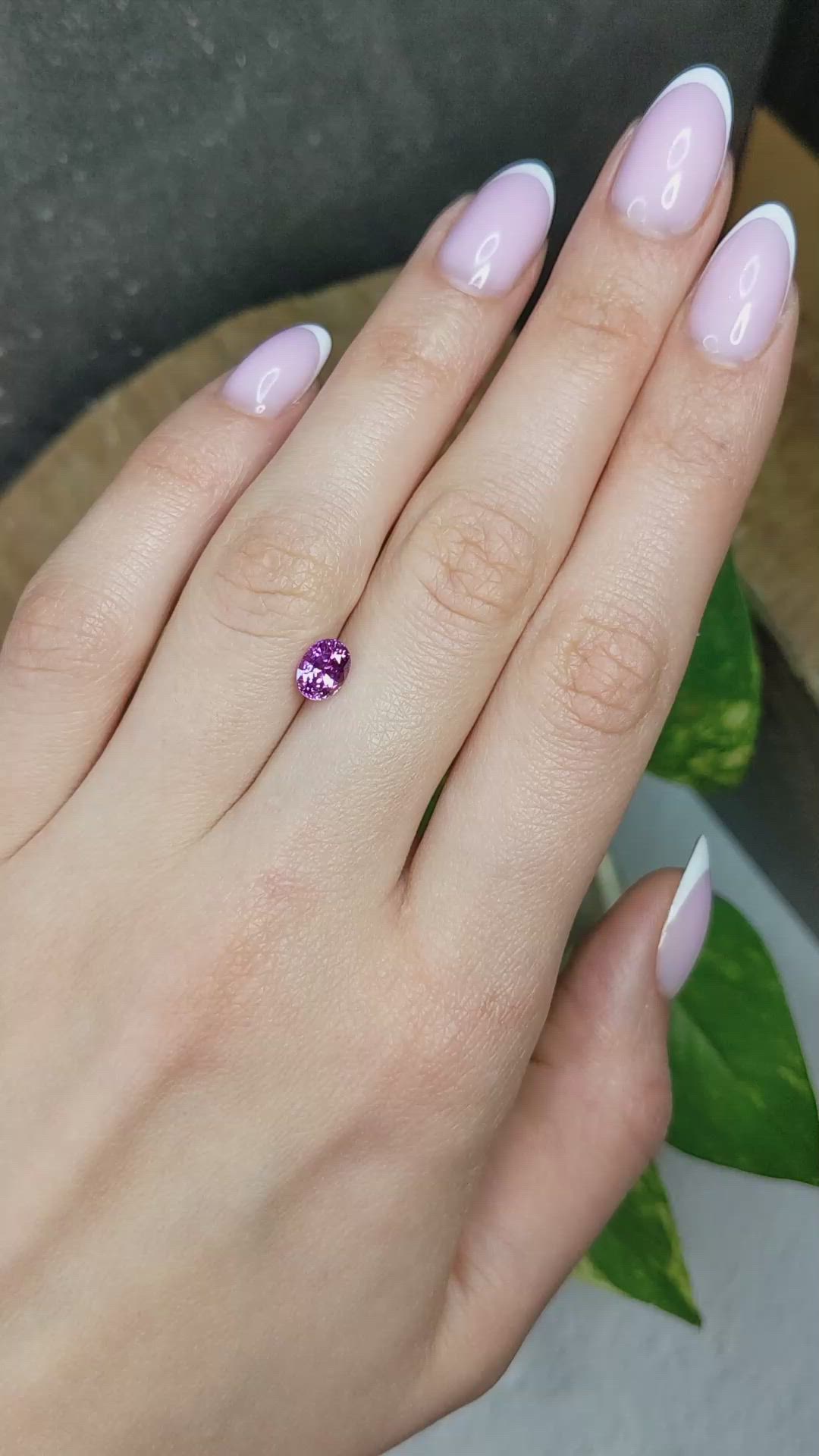 1.21 Ct. Purplish Pink Sapphire from Madagascar Size Video