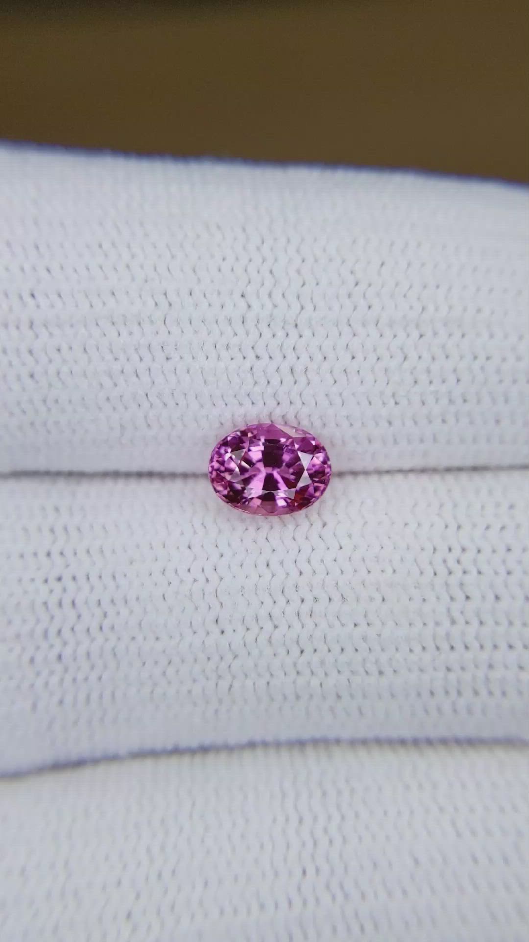 1.21 Ct. Purplish Pink Sapphire from Madagascar Size Video