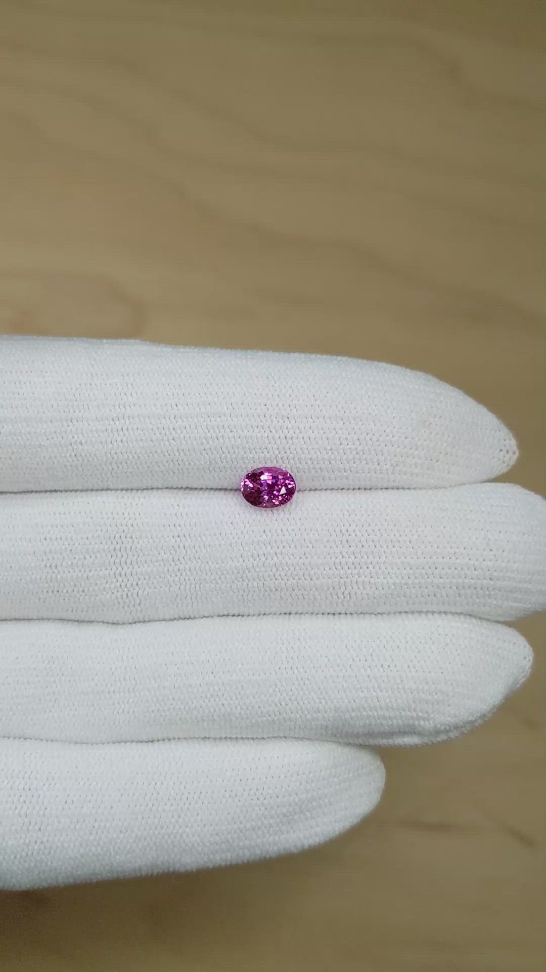 1.21 Ct. Purplish Pink Sapphire from Madagascar Size Video