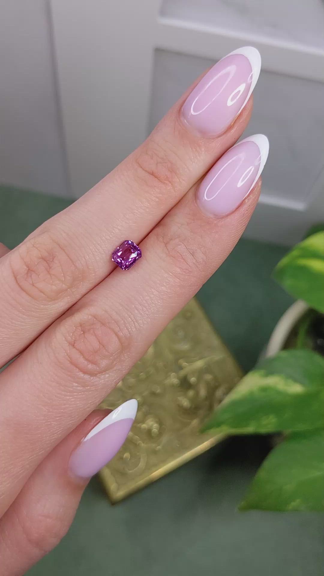 1.09 Ct. Pinkish Purple Sapphire from Madagascar Size Video