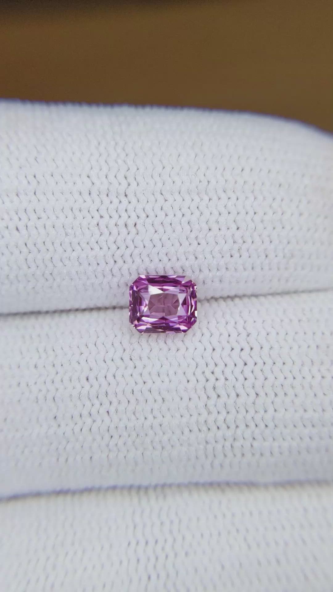 1.09 Ct. Pinkish Purple Sapphire from Madagascar Size Video