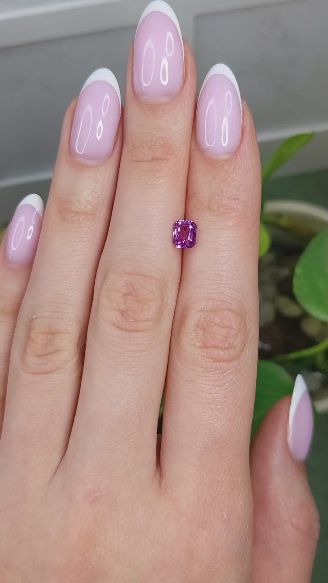 1.09 Ct. Pinkish Purple Sapphire from Madagascar Size Video