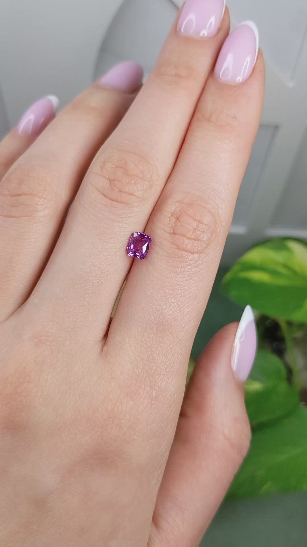 1.09 Ct. Pinkish Purple Sapphire from Madagascar Size Video
