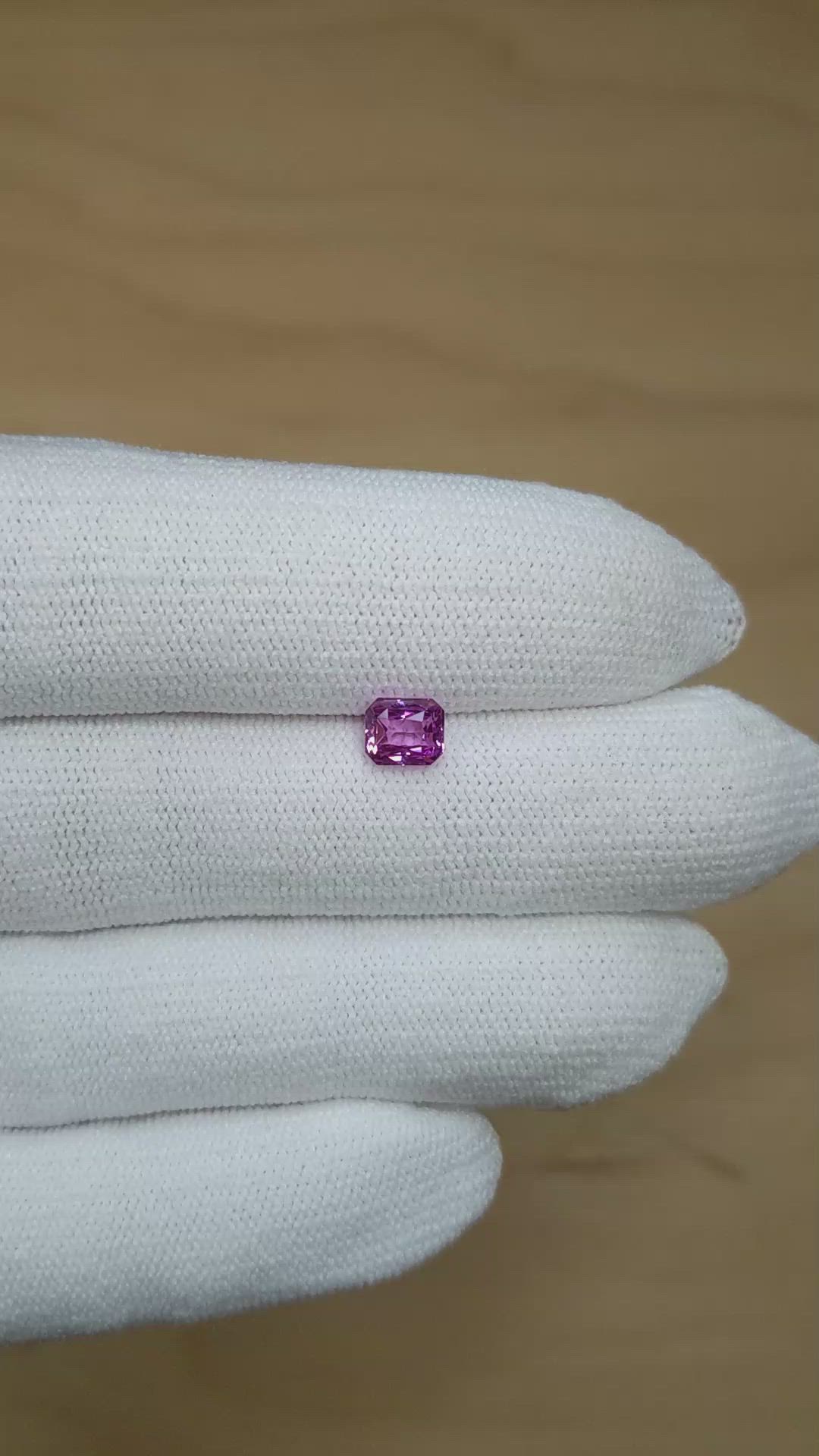 1.09 Ct. Pinkish Purple Sapphire from Madagascar Size Video