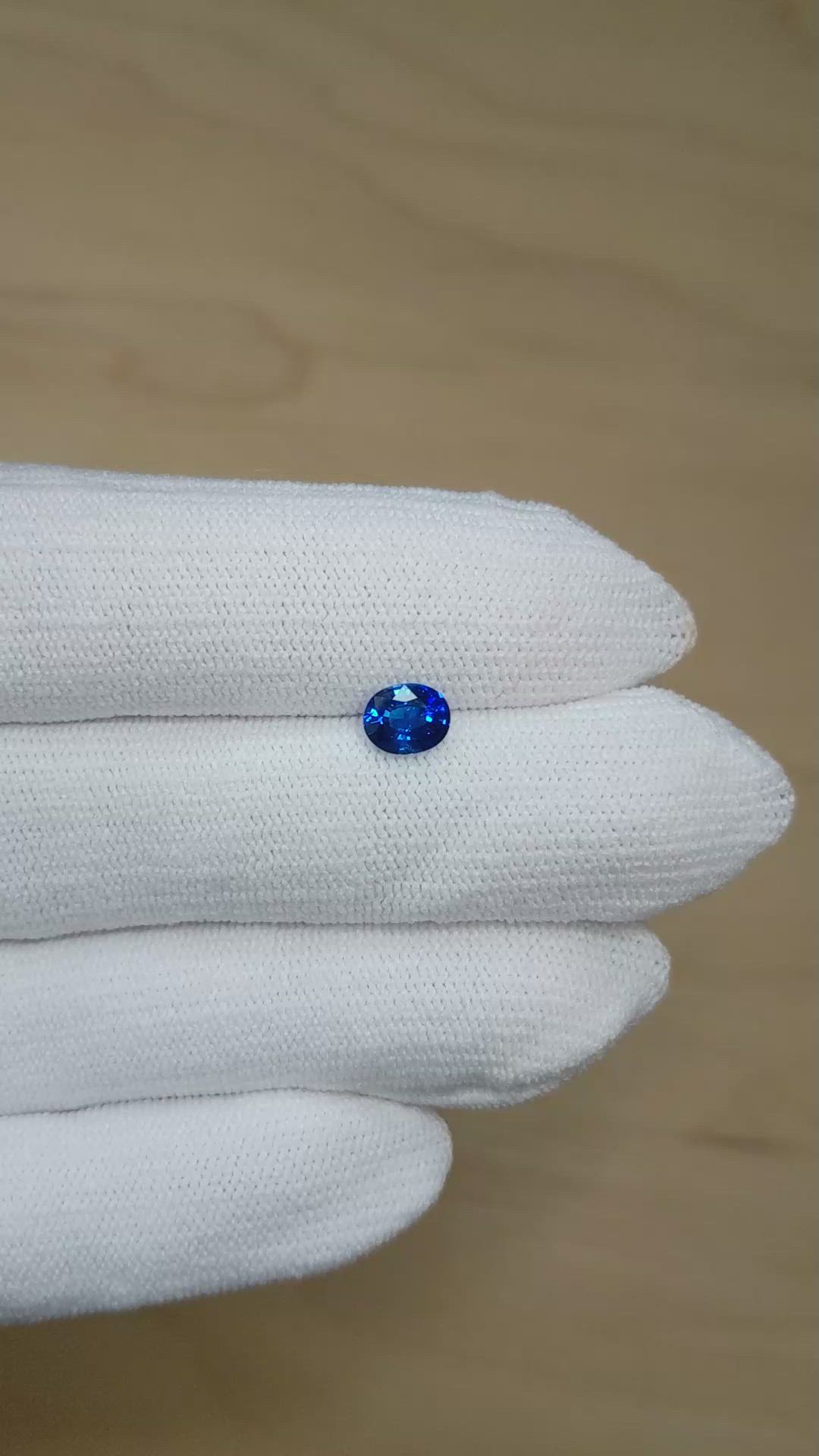 1.03 Ct. Blue Sapphire from Ceylon (Sri Lanka) Size Video