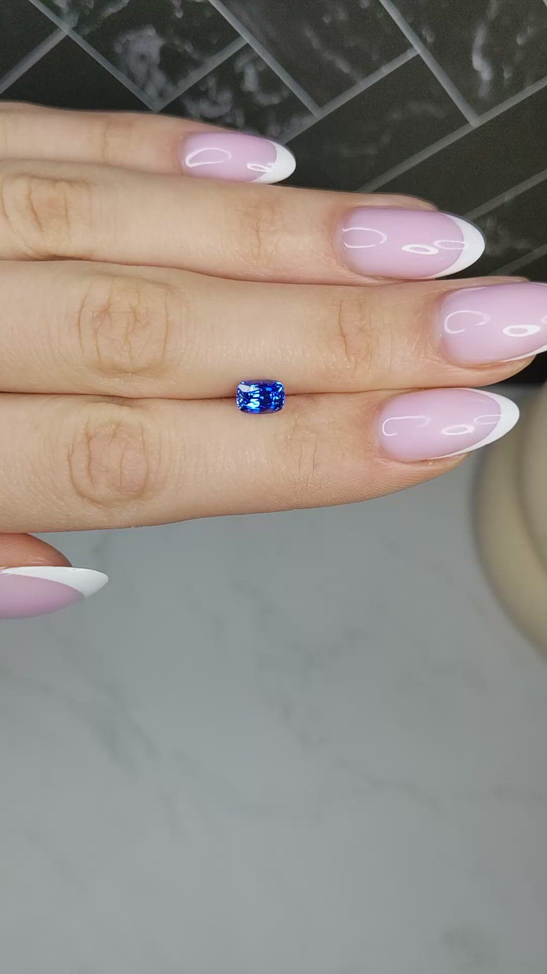 1.24 Ct. Blue Sapphire from Ceylon (Sri Lanka) Size Video