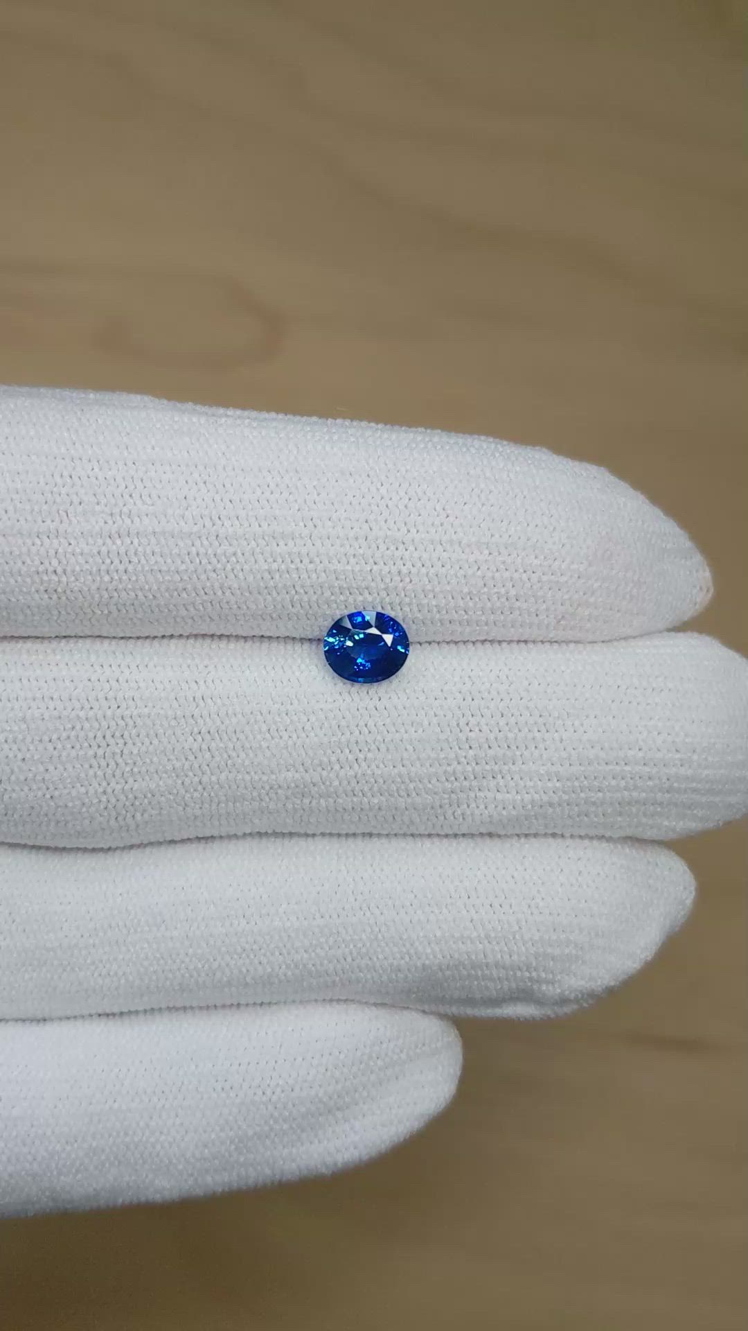 1.30 Ct. Blue Sapphire from Ceylon (Sri Lanka) Size Video