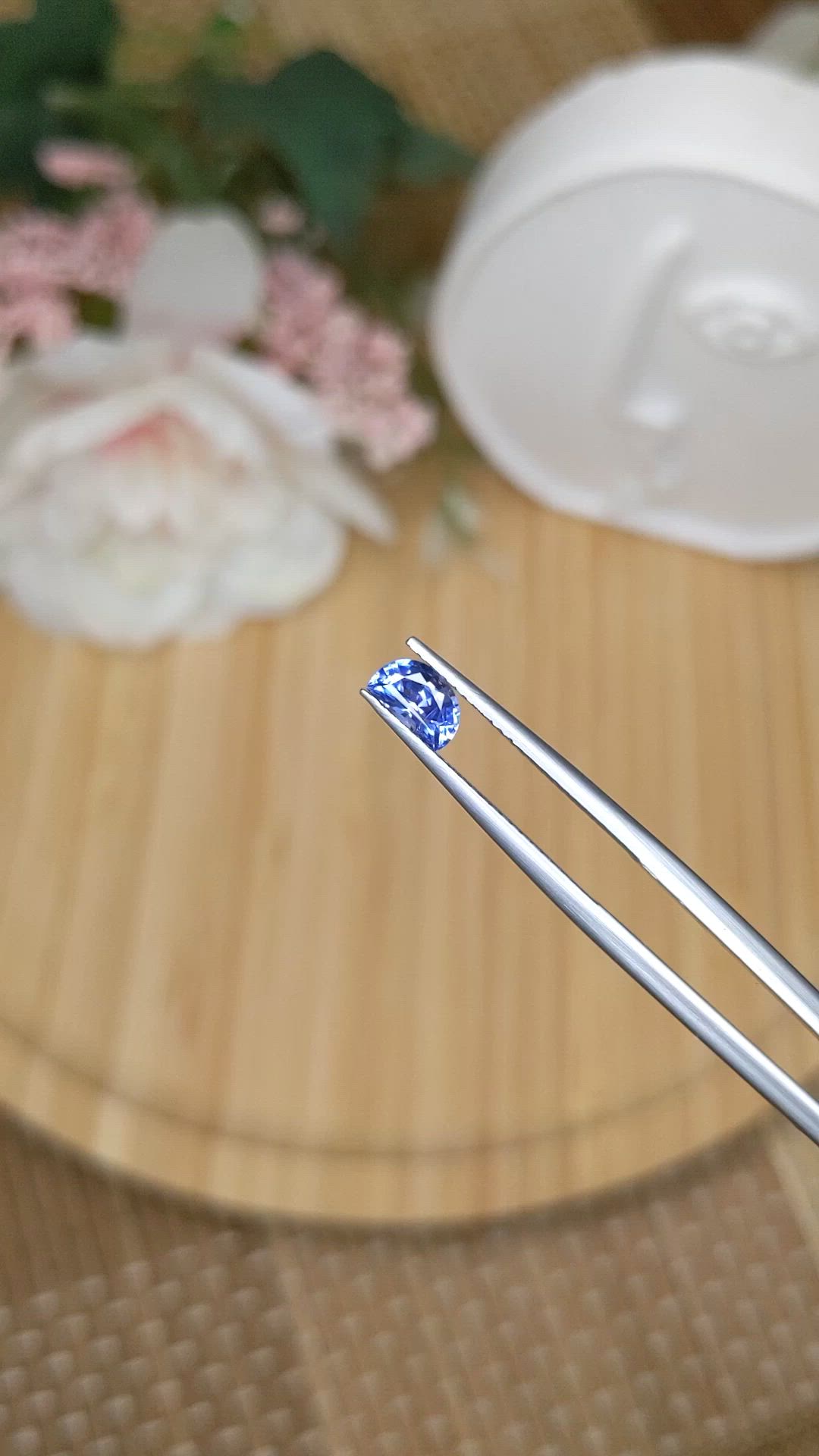 0.64 Ct. Blue Sapphire from Ceylon (Sri Lanka) Size Video