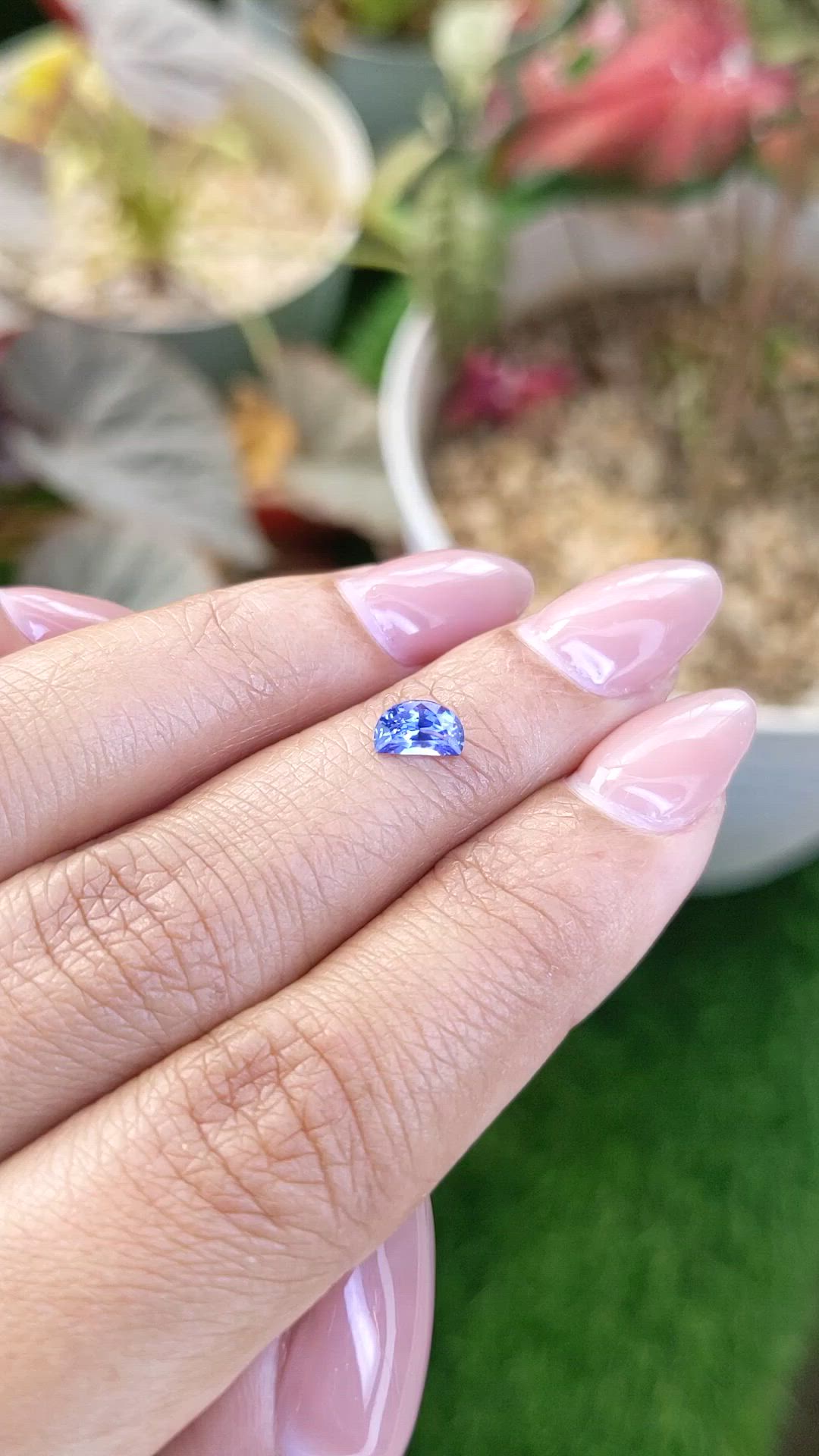 0.64 Ct. Blue Sapphire from Ceylon (Sri Lanka) Size Video